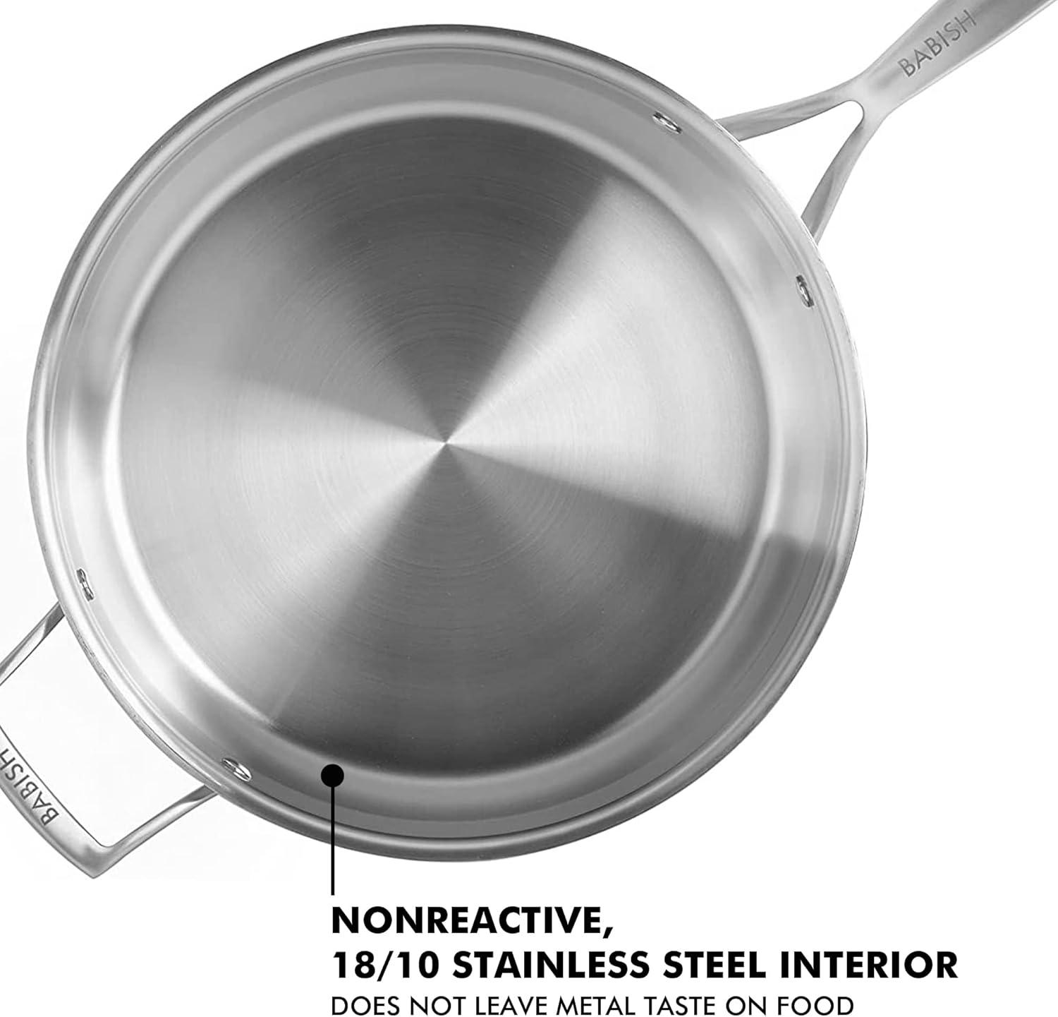 Babish 5 Quart Non-Stick Stainless Steel (18/8) Saute Pan with Lid | Wayfair
