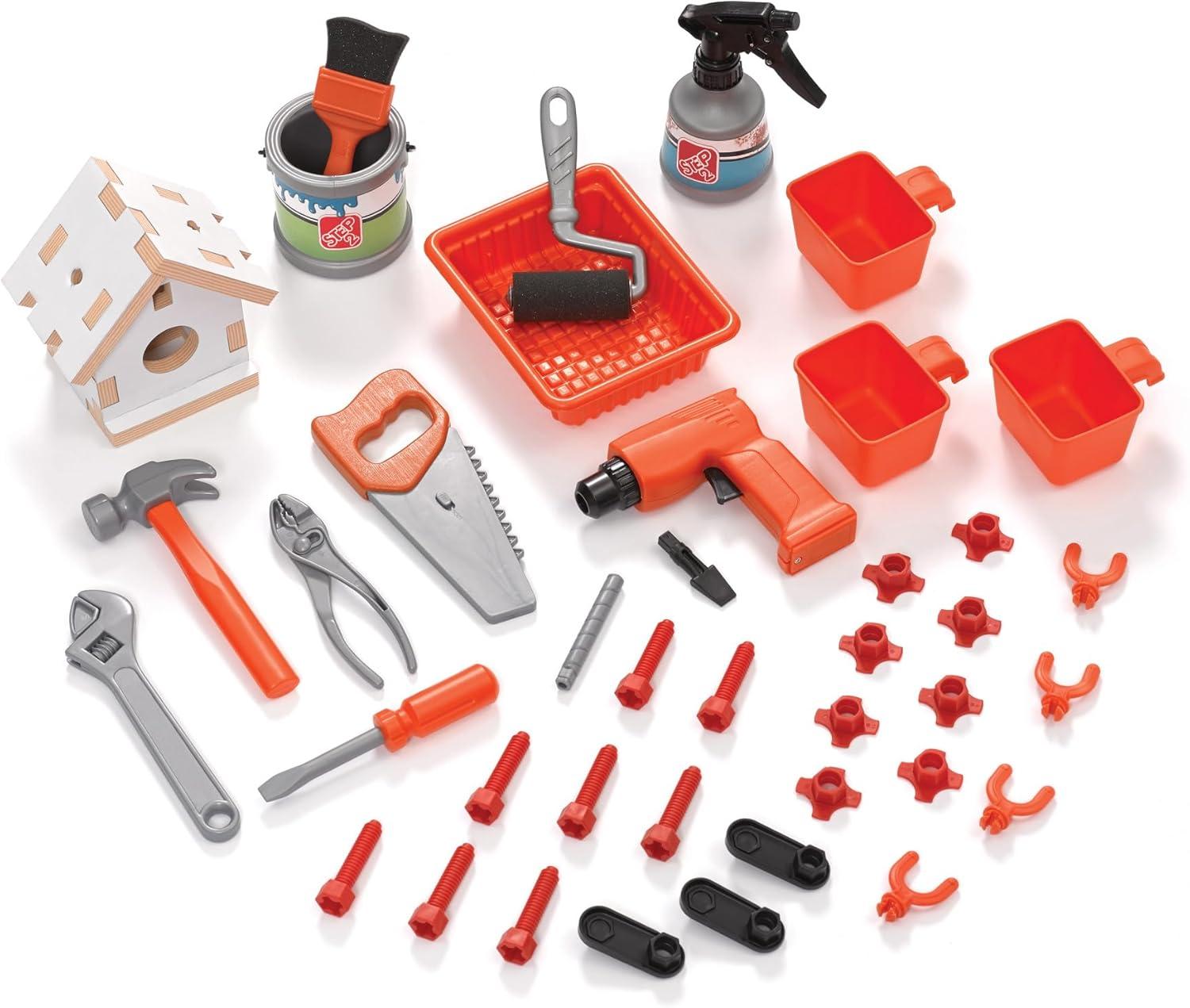 Step2 Step2 Big Builders Pro Plastic Indoor Preschool Workbench and Tool Set