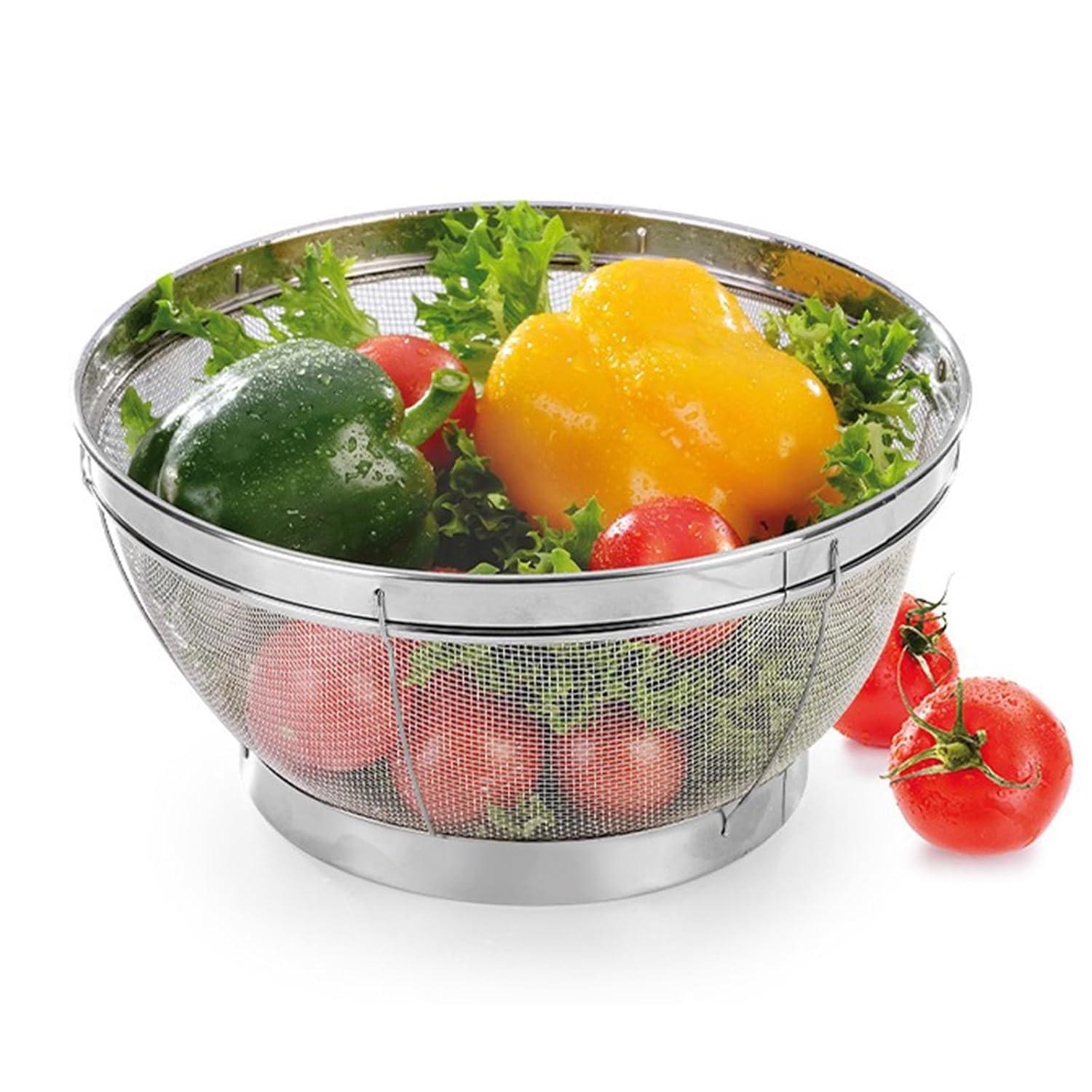 [Juvale] Juvale Large Fine Mesh Pasta Strainer, Metal Colander for Rice, Quinoa, Yogurt, 11 x 4 In
