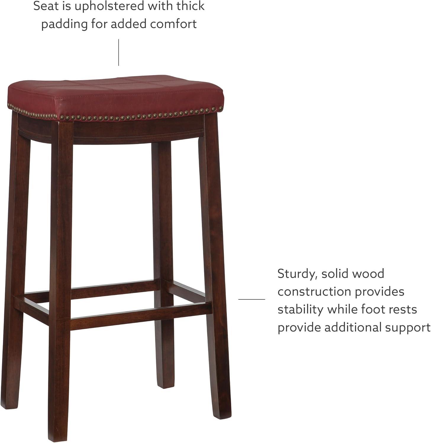 Padded Saddle Seat Barstool Hardwood - Linon