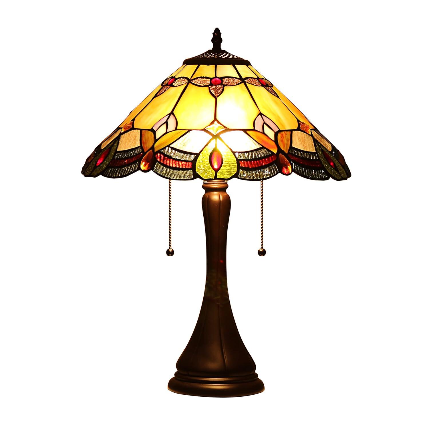 Chloe Lighting Jorgie Tiffany-style 2 Light Table Lamp 16" Shade