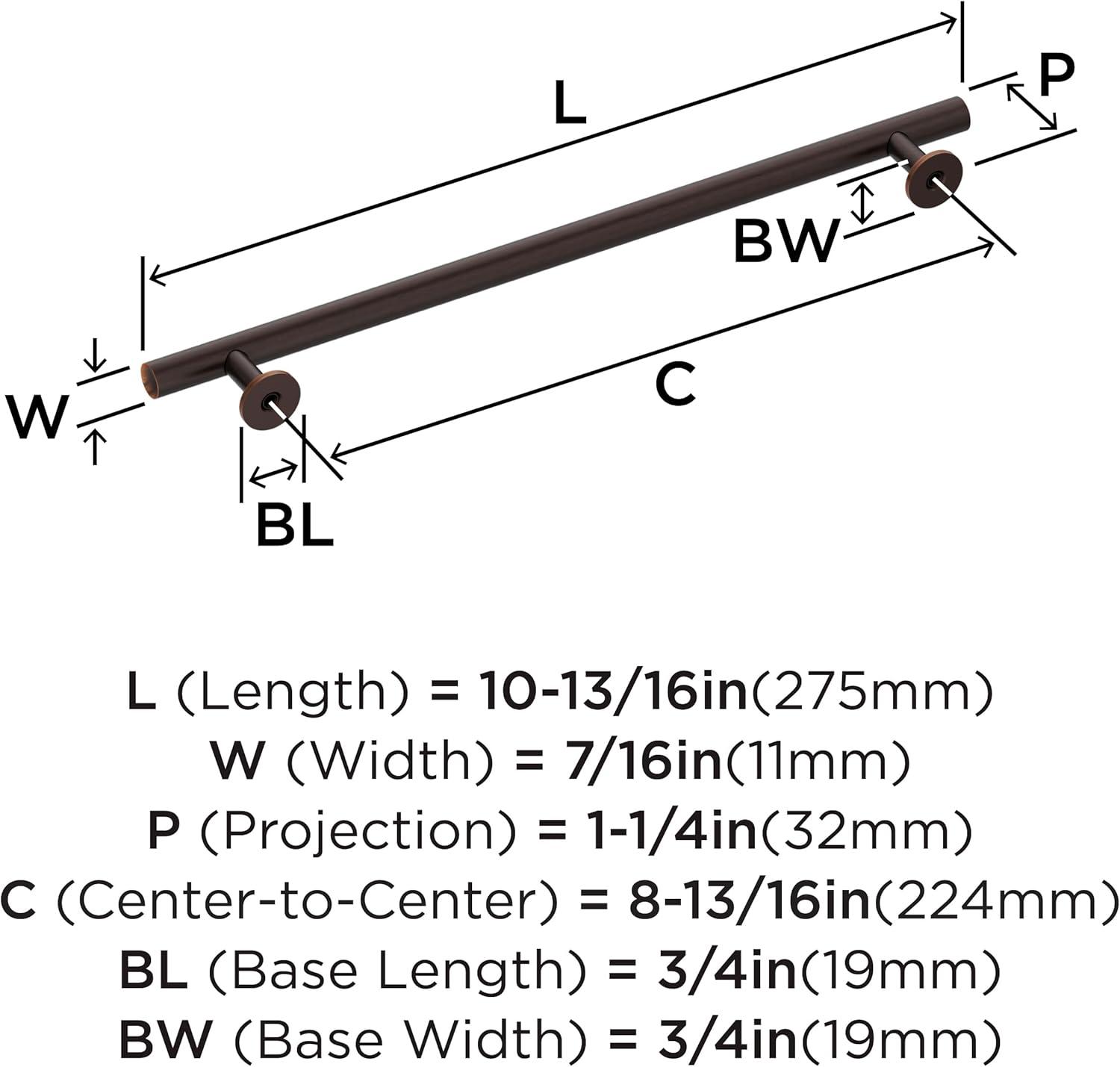 Amerock Radius 8-13/16 inch (224mm) Center-to-Center Oil-Rubbed Bronze Cabinet Pull