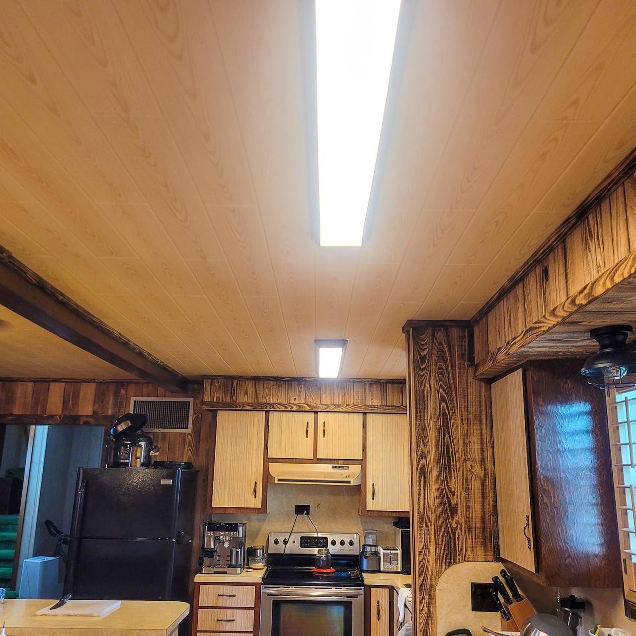 A La Maison Ceilings Foam Wood Glue-Up Ceiling Planks 39 in. x 6 in. (Set of 48)