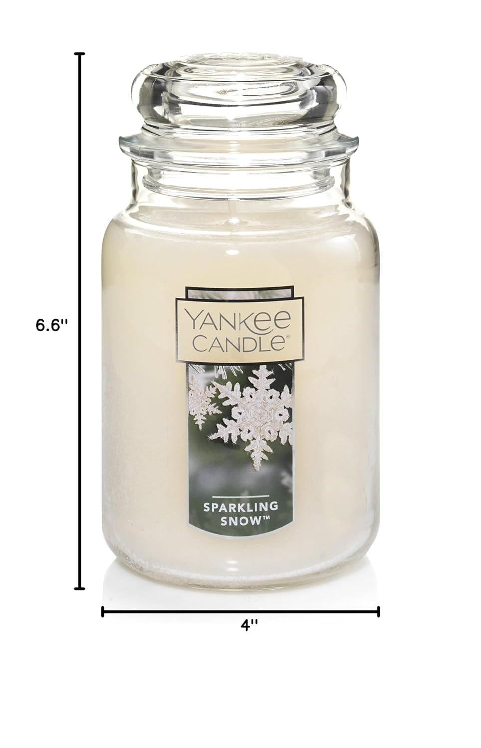 Yankee Candle Sparkling Snow Scented, Classic 22oz Large Jar Single Wick Candle, Over 110 Hours of Burn Time , Holiday Gifts for All Sparkling Snow Classic Large Jar