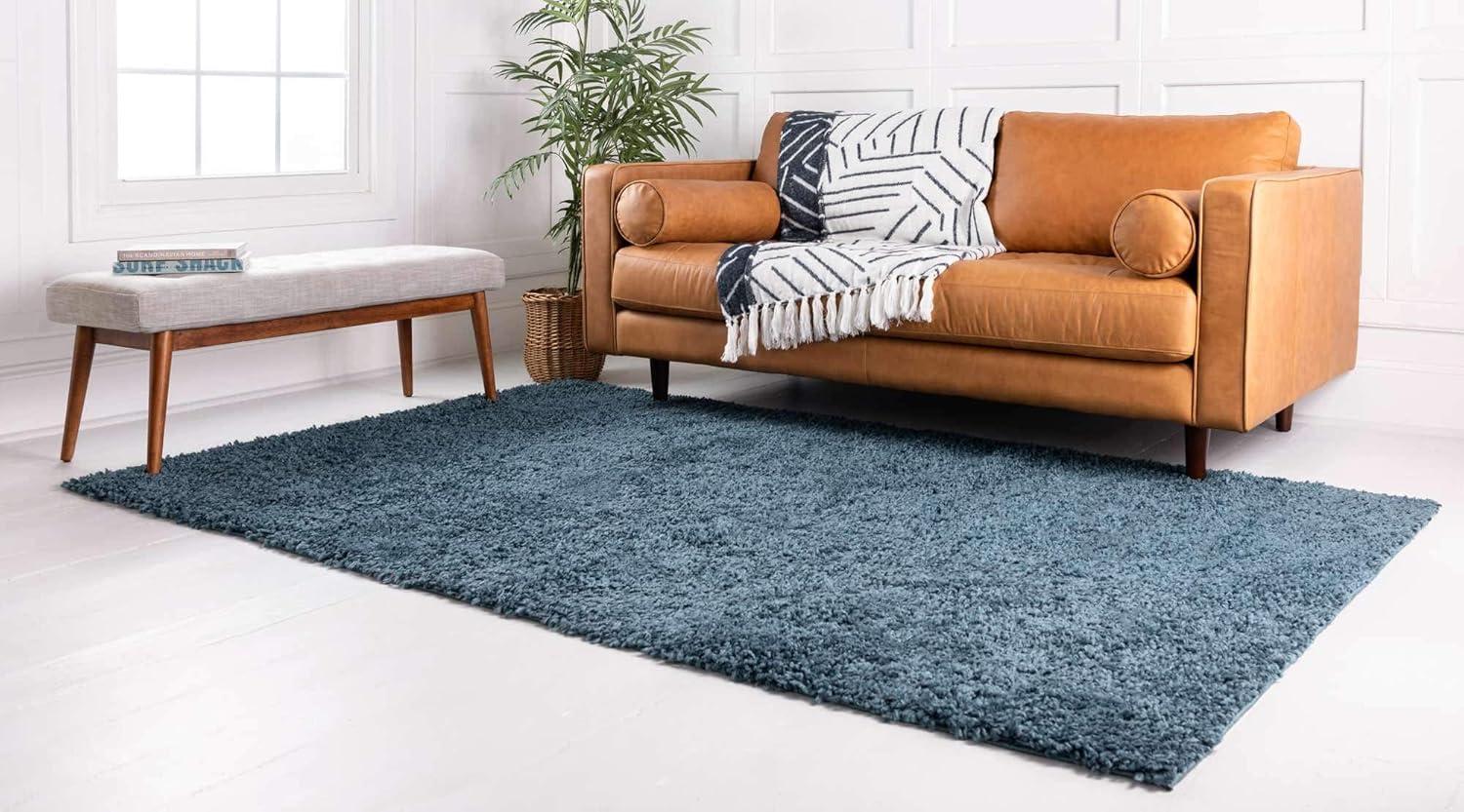 Unique Loom 3' 3 x 5' 3 Davos Shag Marine Blue Area Rug