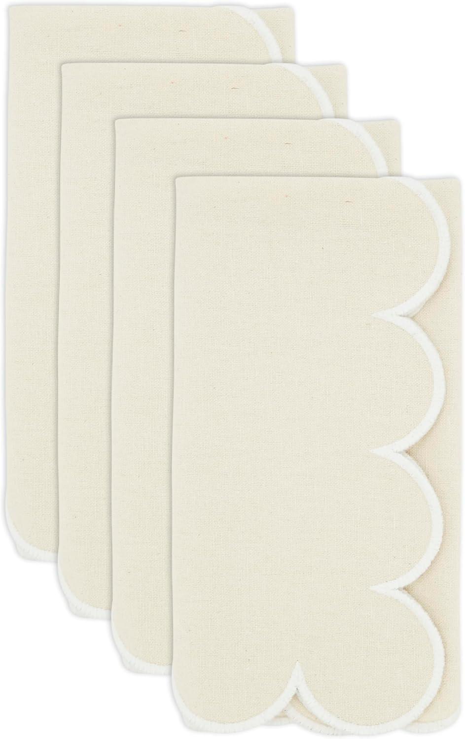 Saro Lifestyle Scalloped Hem Napkin (Set of 4)