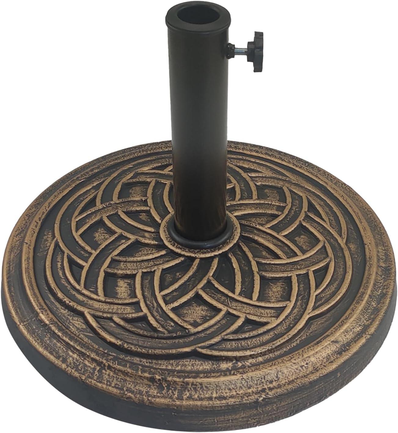 Bronze Round Concrete Resin Patio Umbrella Base