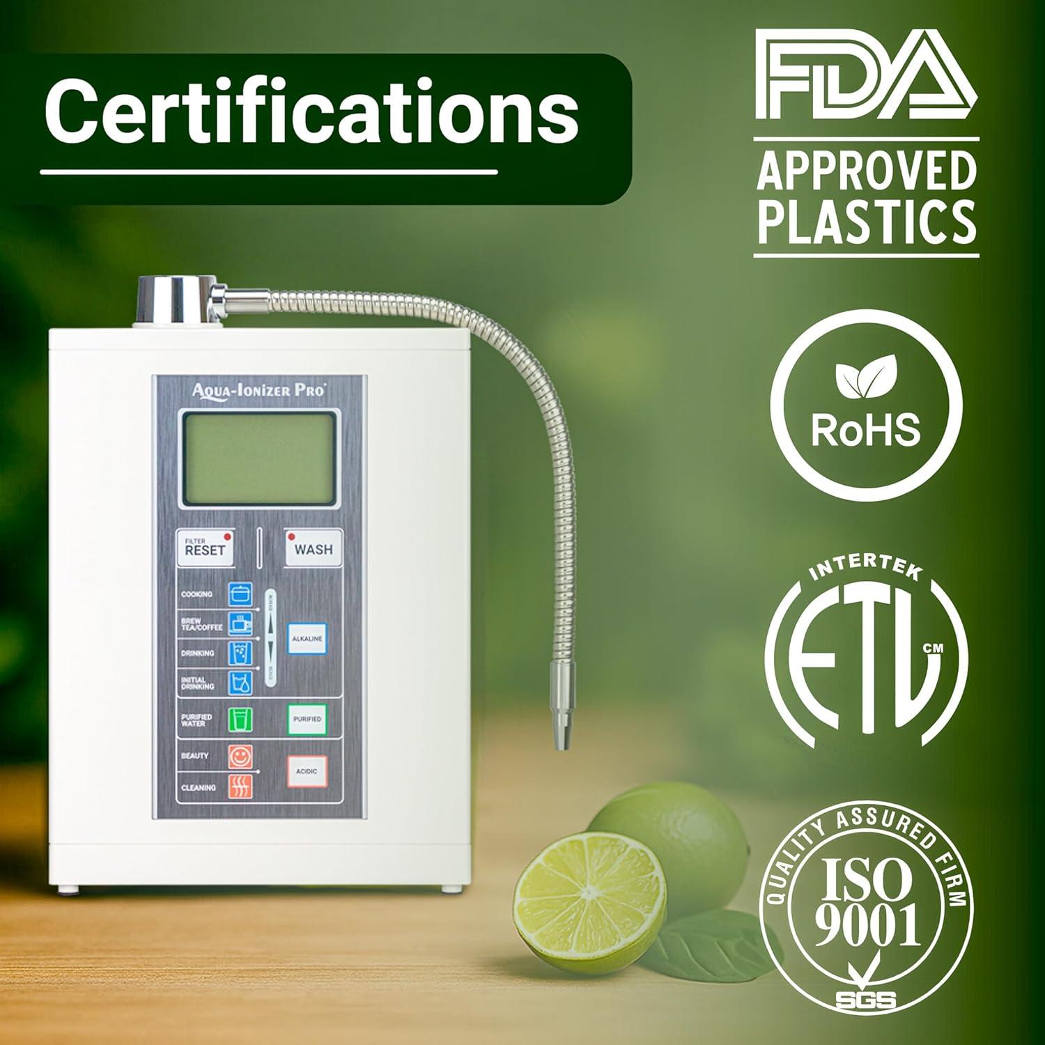 Aqua Ionizer Deluxe 7.0 | Water Ionizer | Alkaline Water Filtration System | Produces pH 4.5-11.0 Alkaline Water | Up to -800mV ORP | 4000 Liters Per Filter | 7 Water Settings