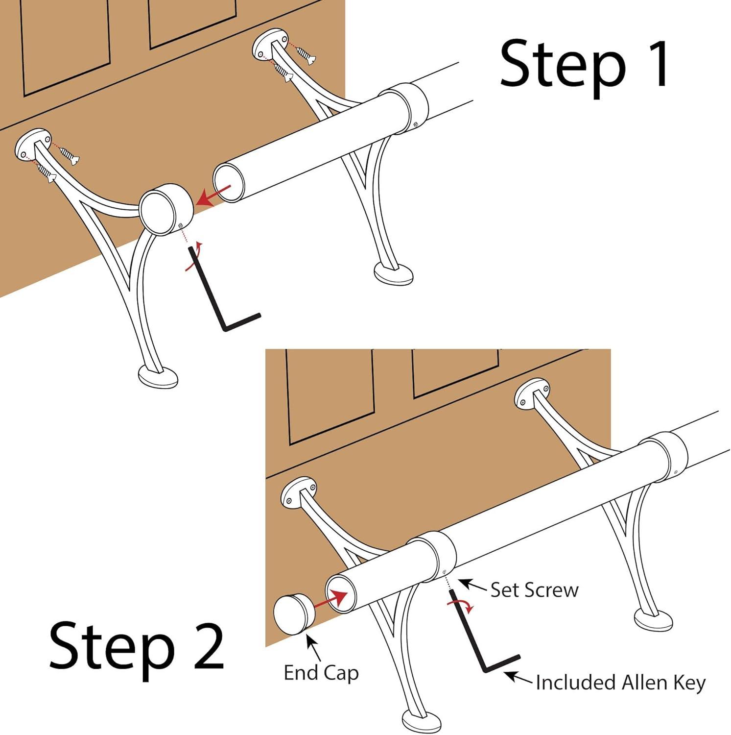 Outwater 4ft Bar Foot Rail Kit Complete Undercounter Mount Hardware and Tubing