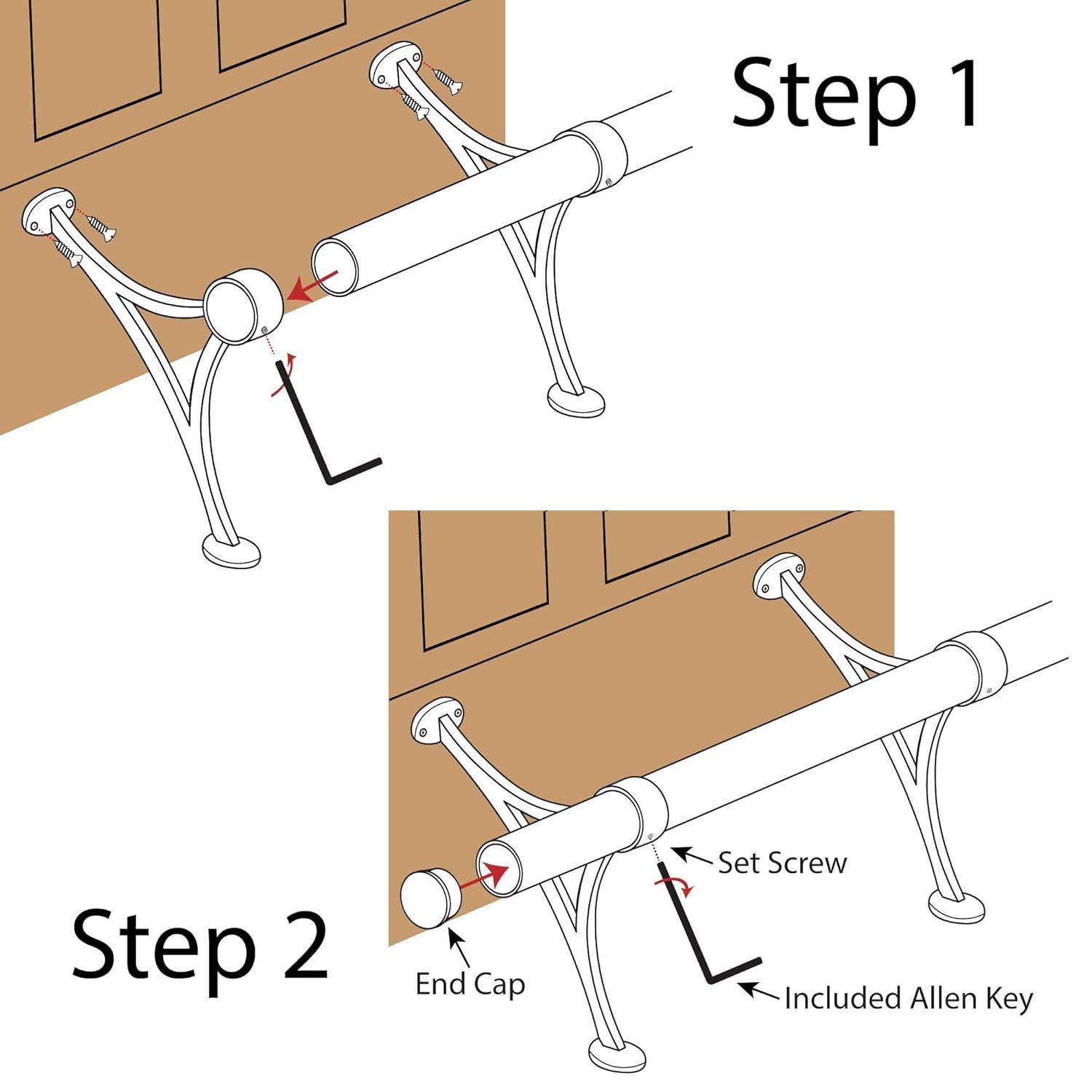 Outwater 4ft Bar Foot Rail Kit Complete Undercounter Mount Hardware and Tubing