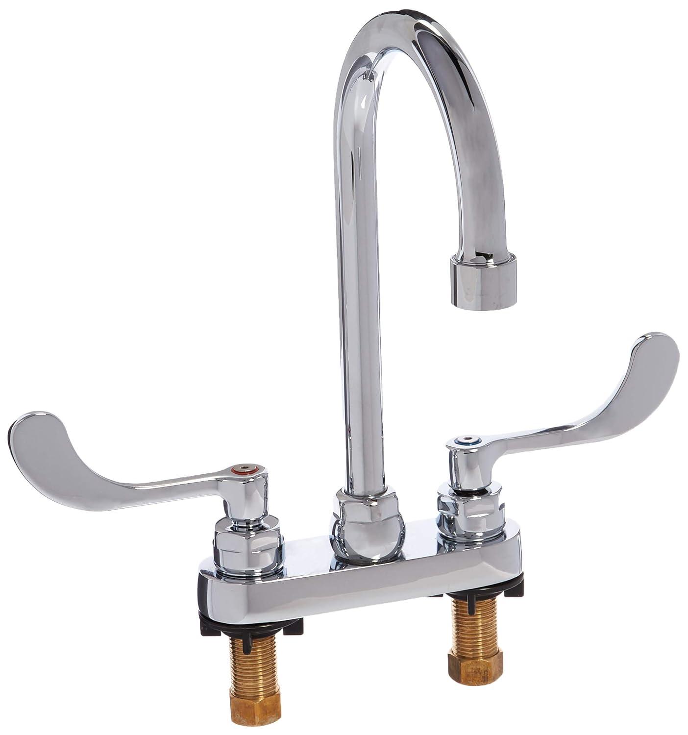 American Standard Monterrey 4 in. Centerset 2-Handle 0.5 GPM Gooseneck Faucet with Vandal-Resistant Wrist Blade Handles in Polished Chrome