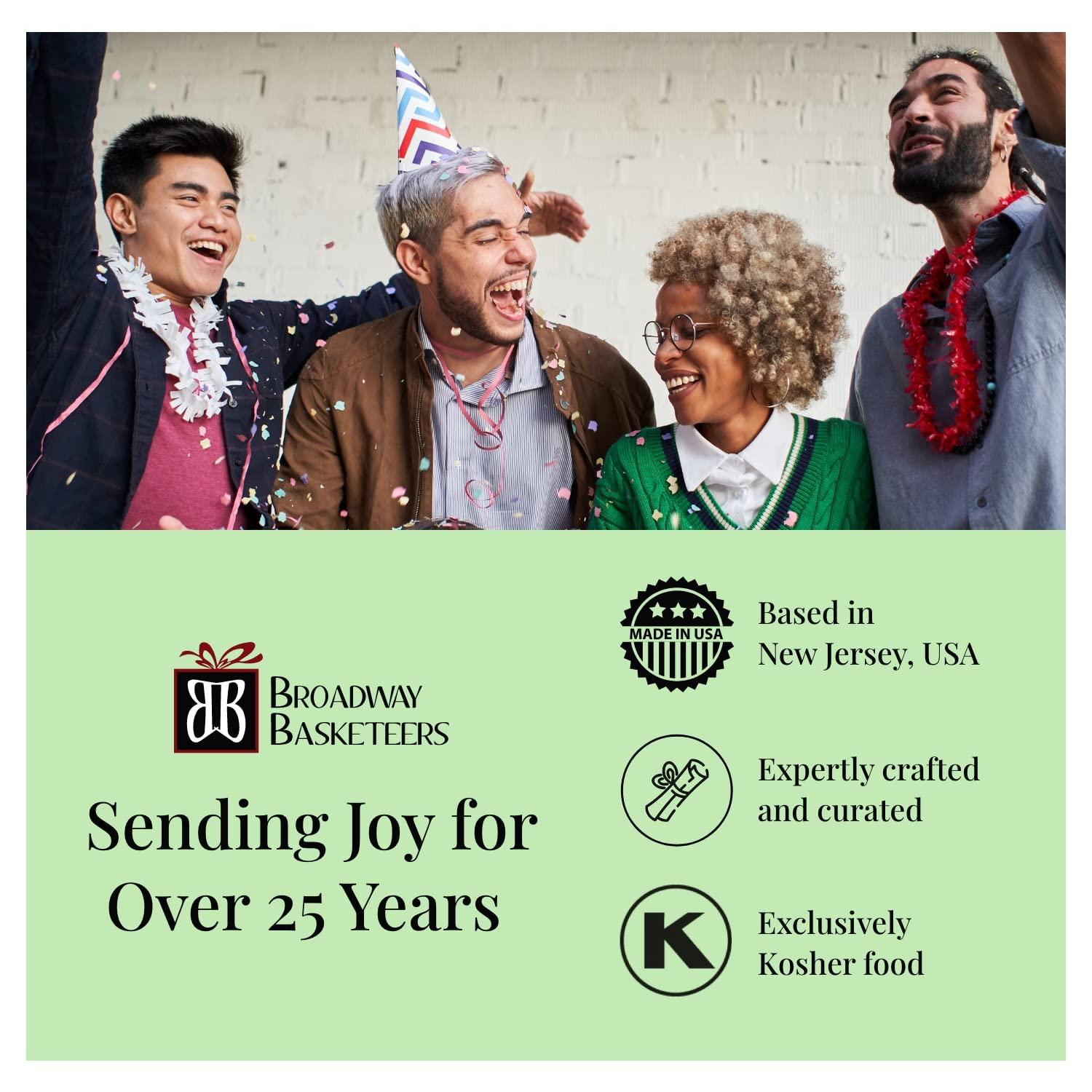 Broadway Basketeers Gourmet Food Gift Basket Tower Snack Gifts for Women, Men, Families, College, Appreciation, Thank You, Congratulations, Corporate