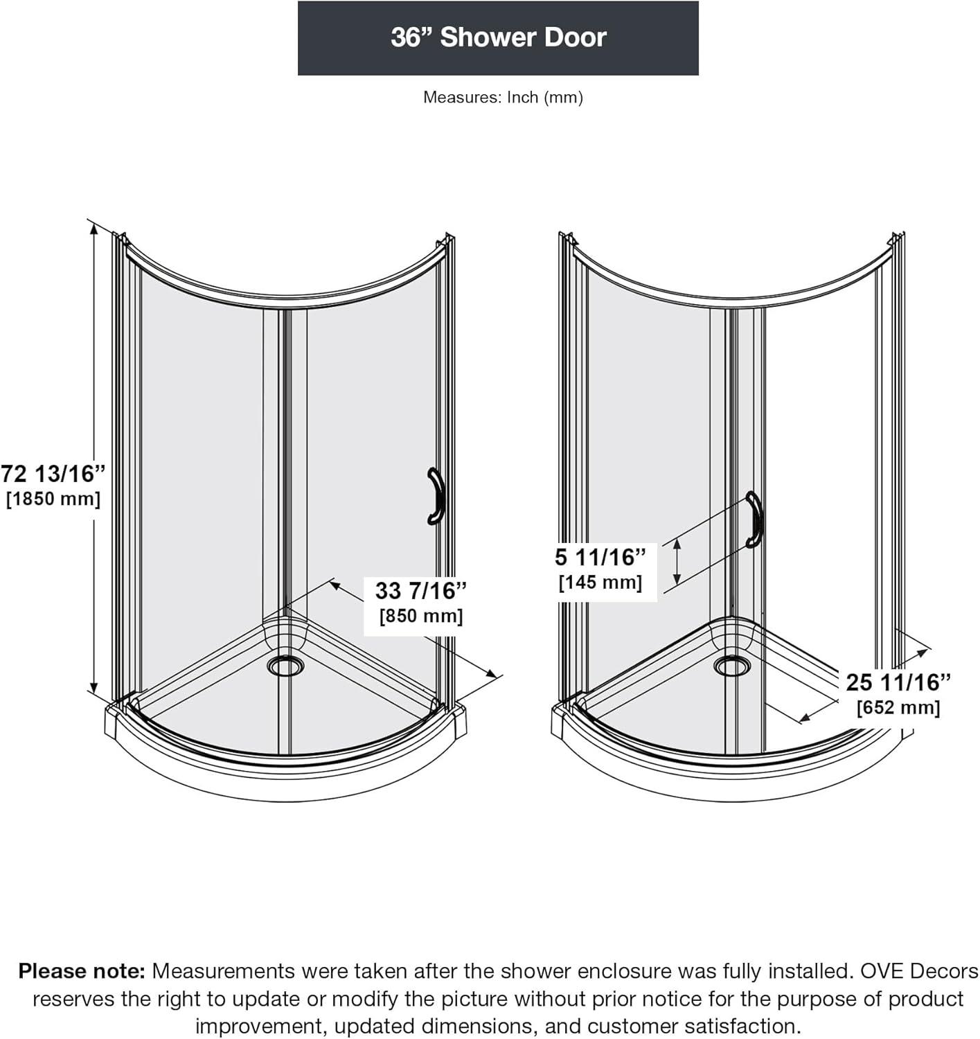 Breeze 40.35'' W 76.97'' H Framed Round Reversible Shower Kit