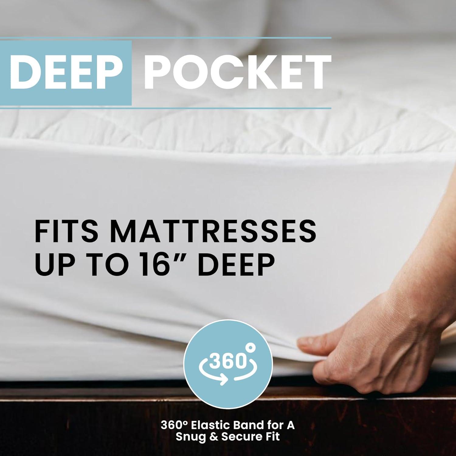 Mattress Pads, Quilted Mattress topper-Hypoallergenic Waterproof Protector (Full, Size)