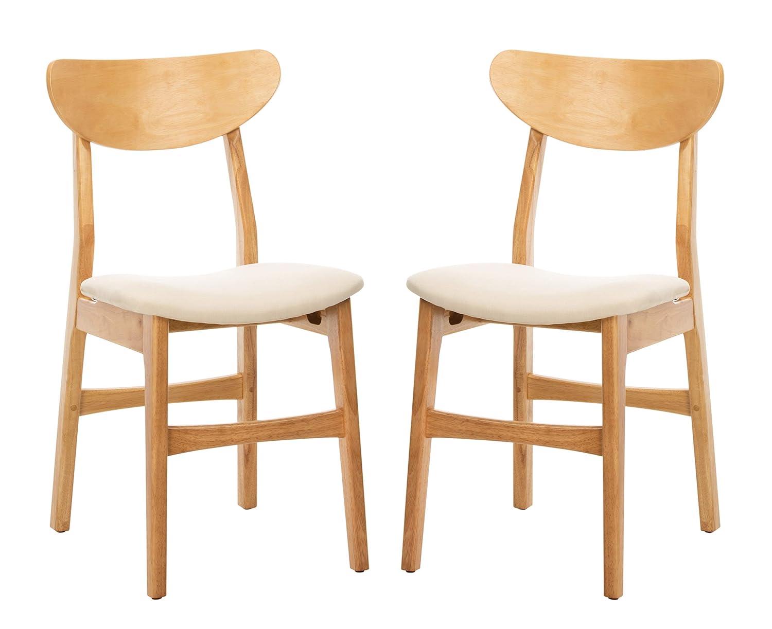 Lucca Retro Dining Chair (Set of 2) - DCH1001 - Natural/White - Safavieh