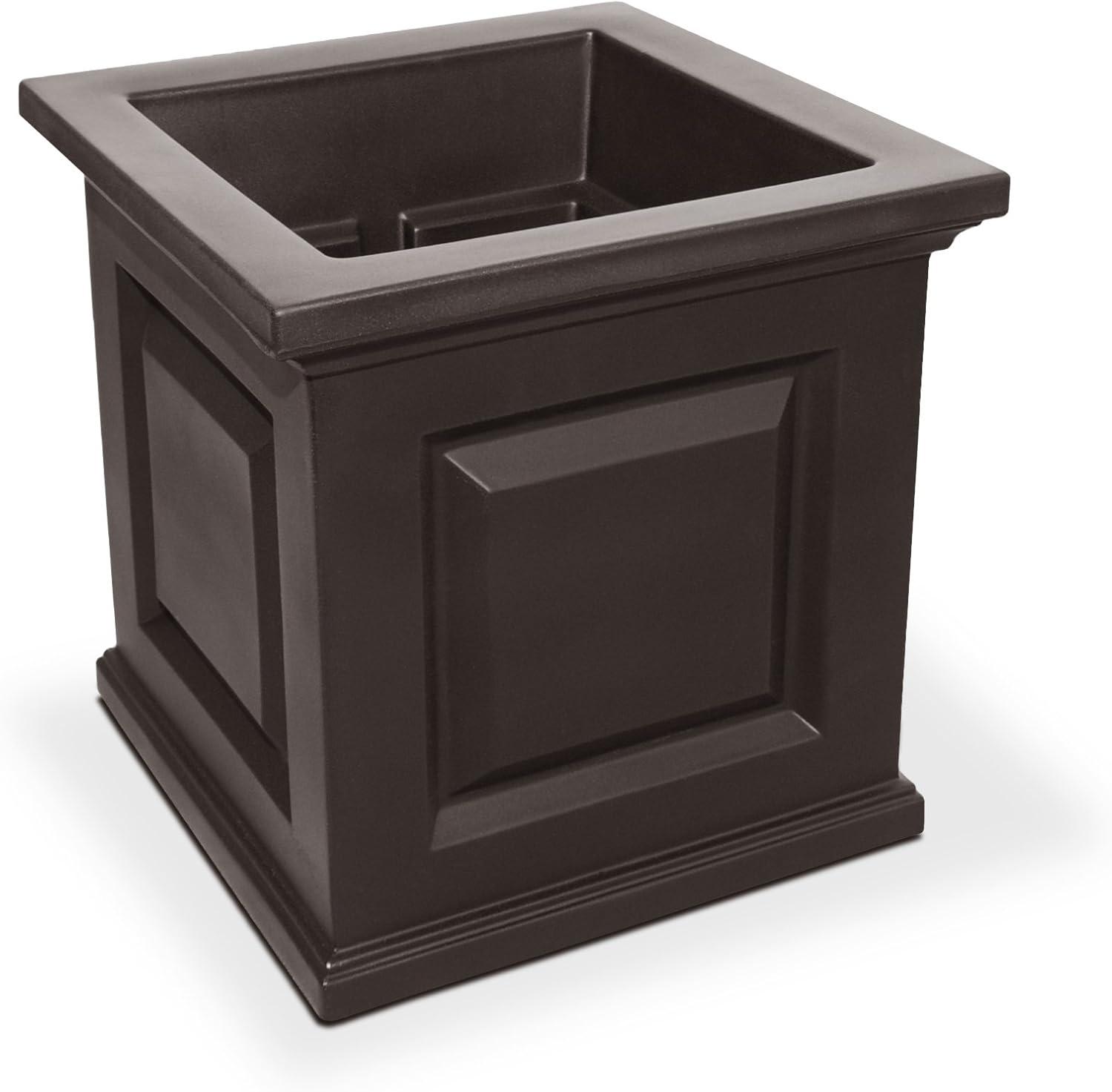 Nantucket Square Resin Planter Box with Water Reservoir