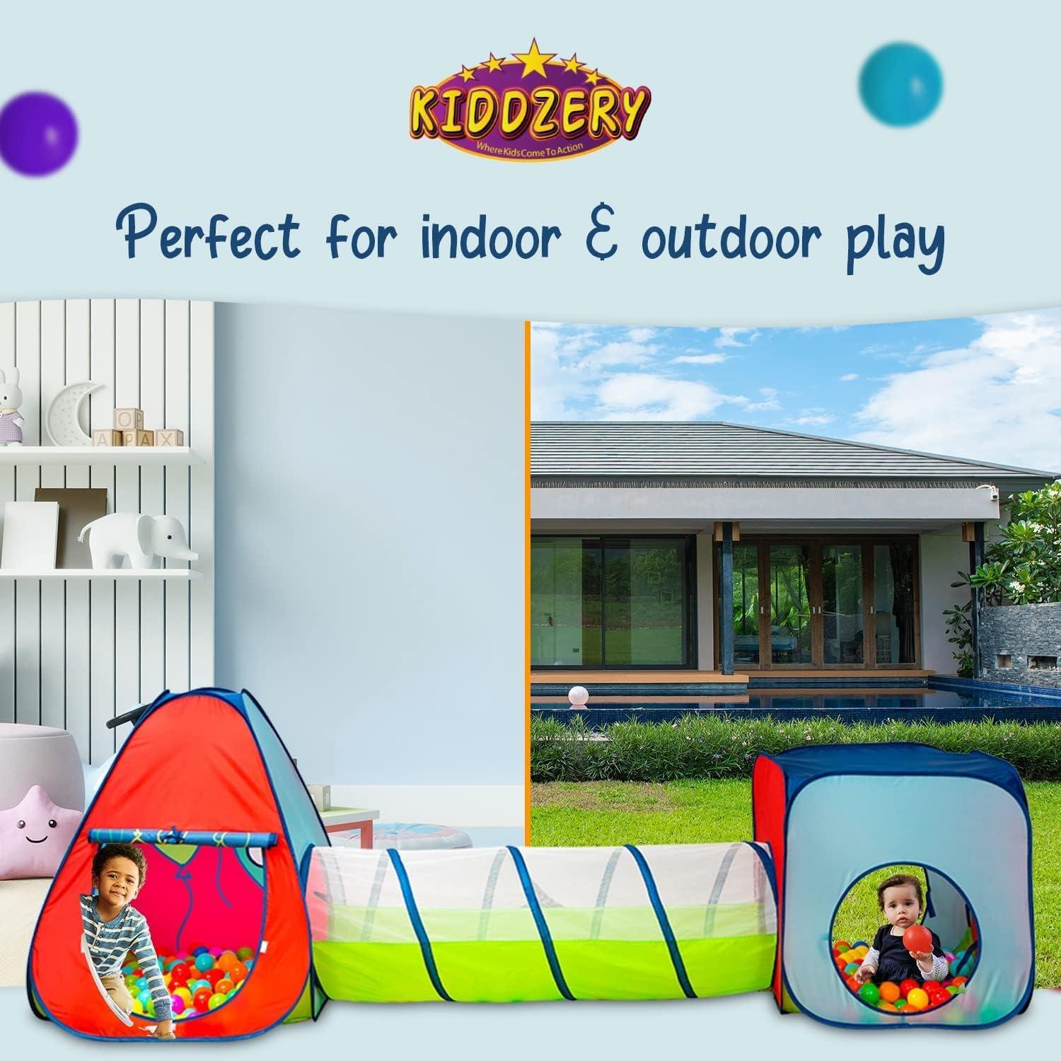 Title: Kiddey Tunnel and Ball Pit Play Tent Set: Spark Imagination with 3-Piece Pop-Up Adventure