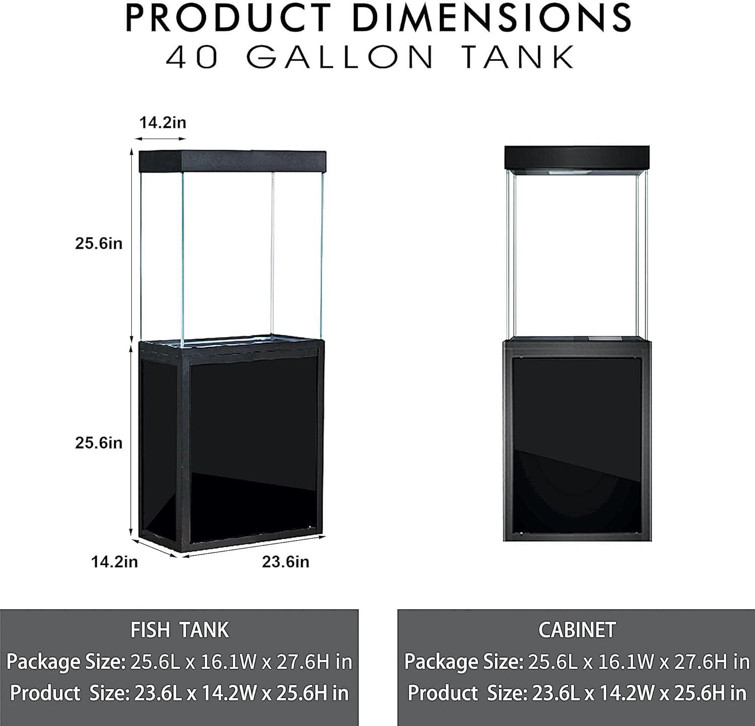 Aqua Dream 40 Gallon Tempered Glass All-in-one Aquarium Black