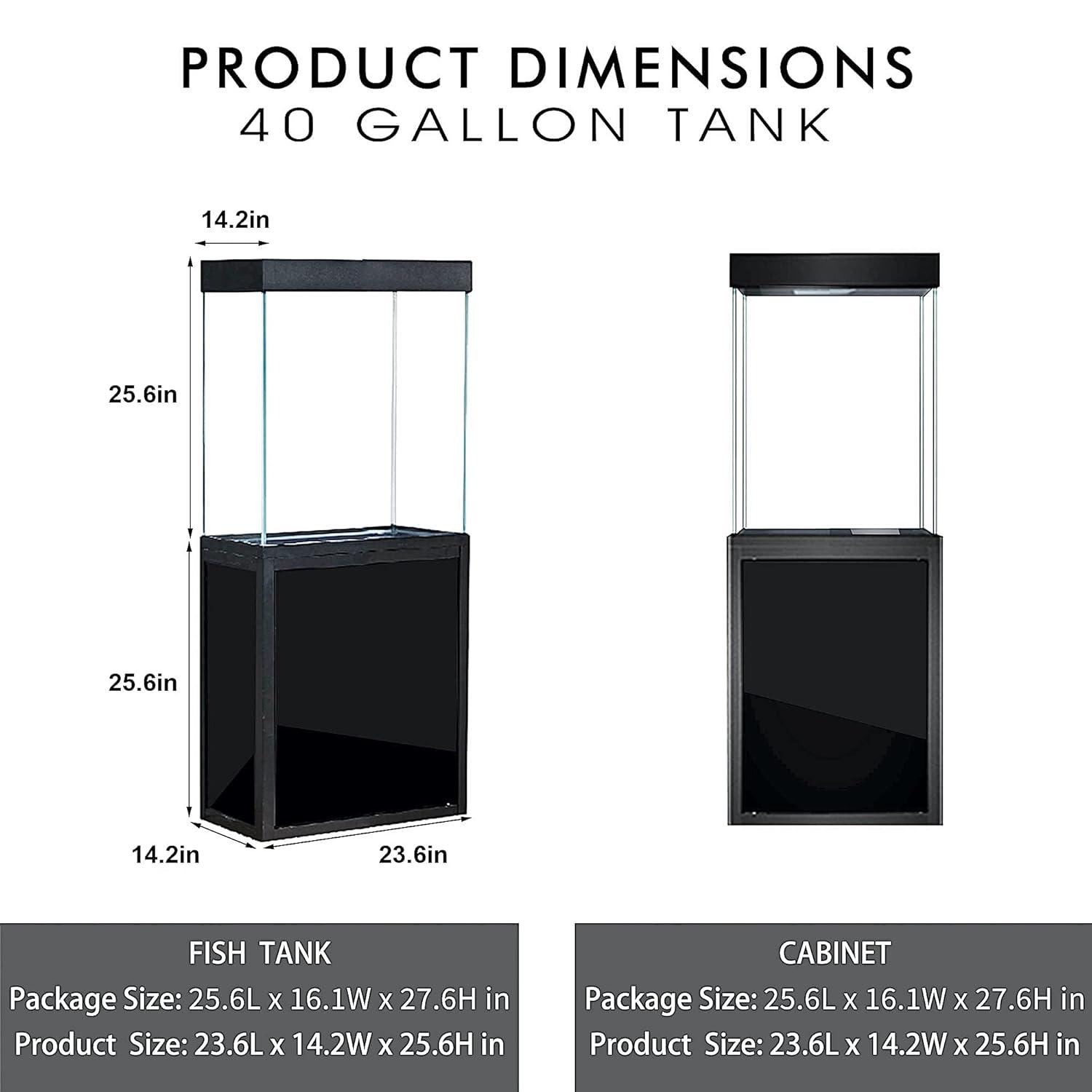 Aqua Dream 40 Gallon Tempered Glass All-in-one Aquarium Black