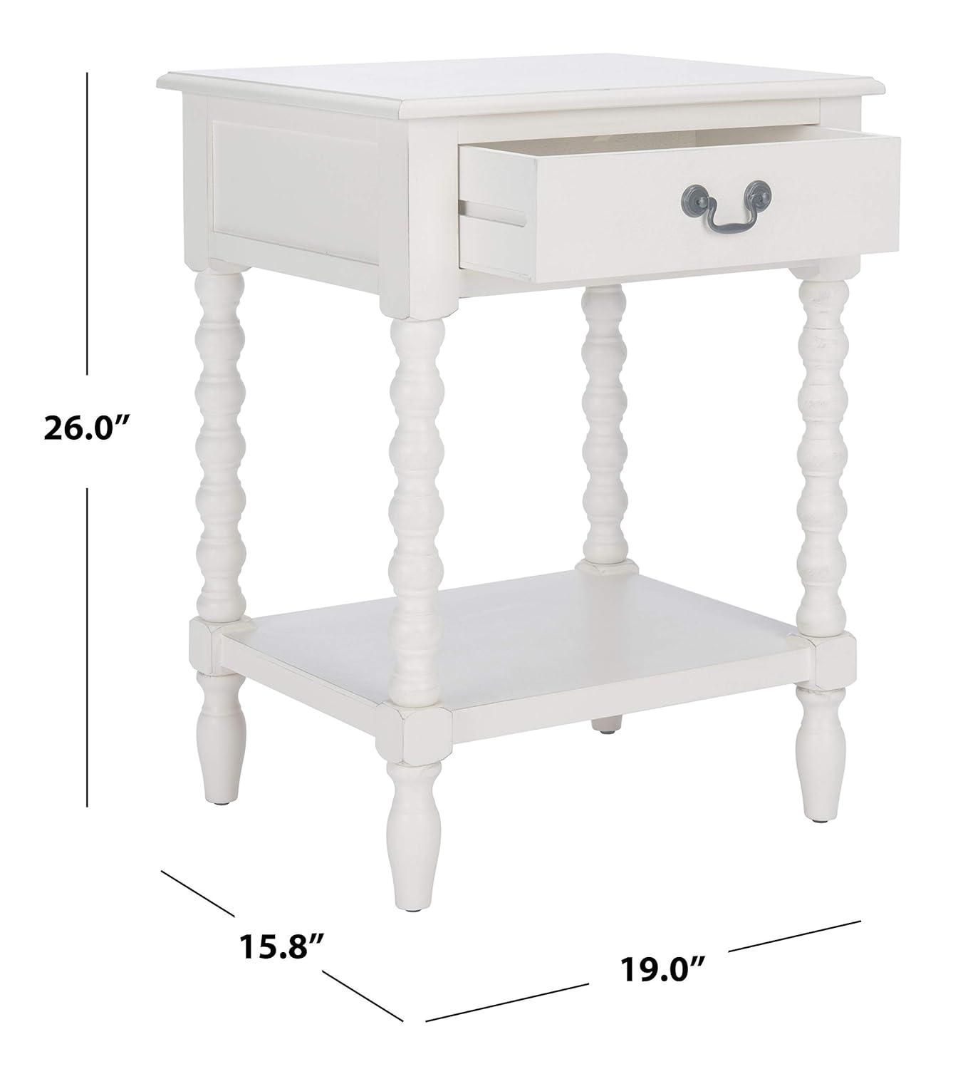 Athena Accent Table - ACC5703A - Distressed White - Safavieh