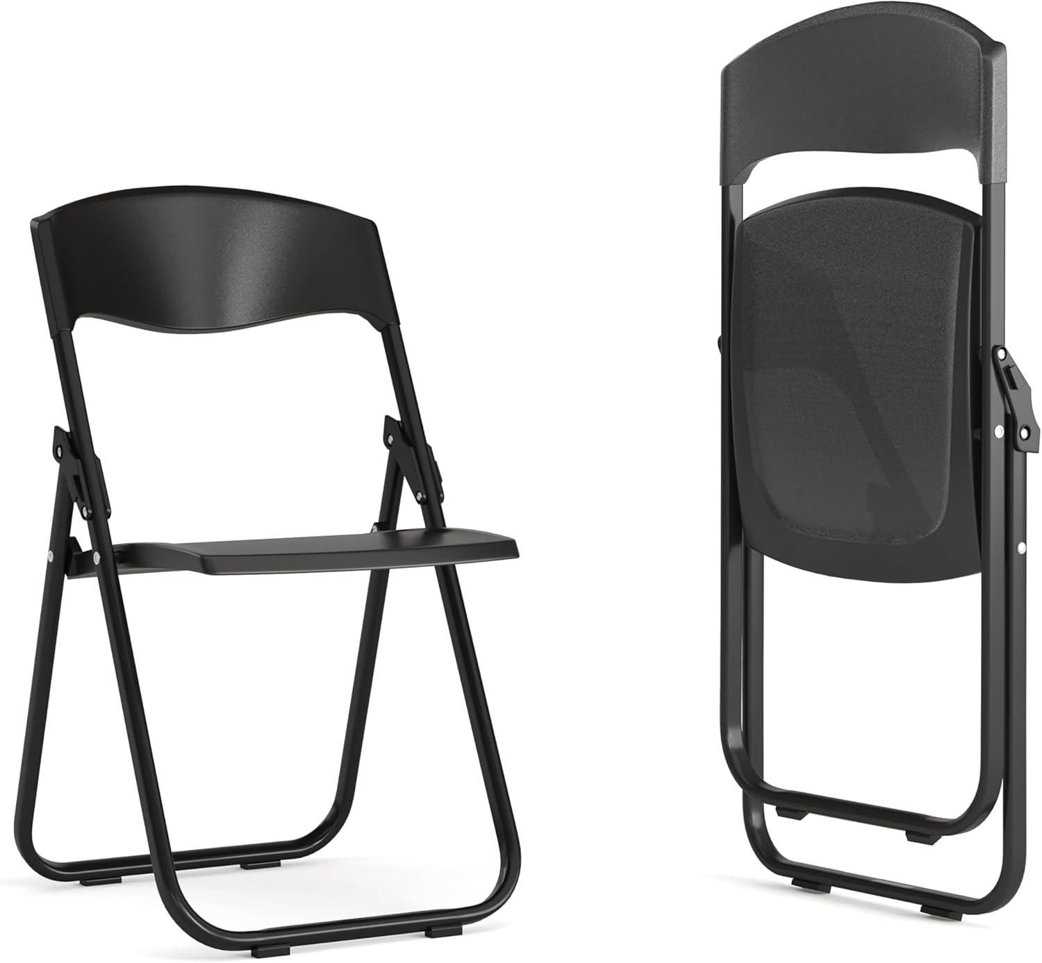 Flash Furniture 2 Pack HERCULES Series 500 lb. Capacity Heavy Duty Plastic Folding Chair with Built-in Ganging Brackets