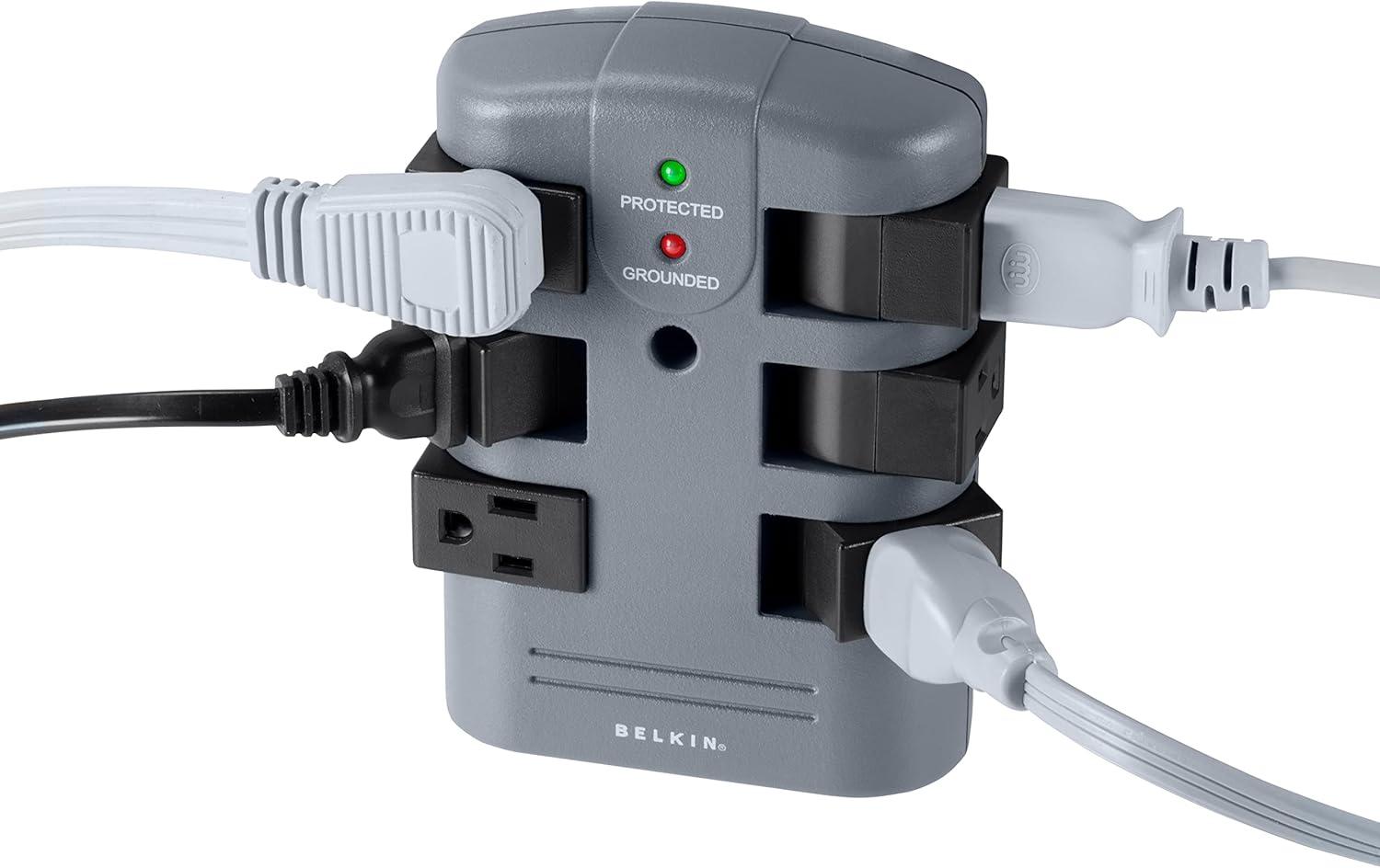 6-Outlet Pivot Plug Surge Protector Wall Mounted Power Strip
