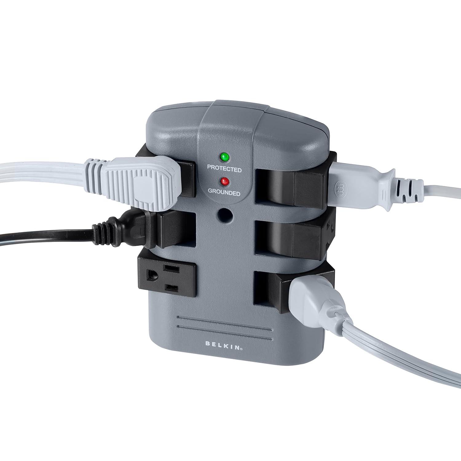 6-Outlet Pivot Plug Surge Protector Wall Mounted Power Strip