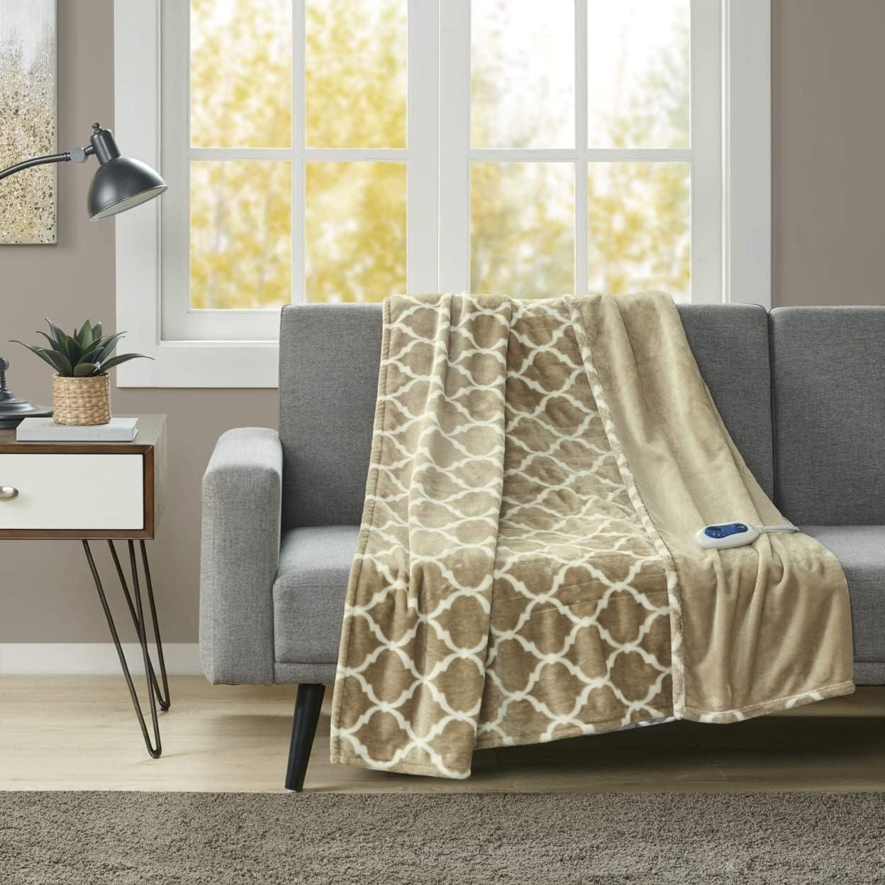 Beautyrest Heated Ogee Oversized Throw