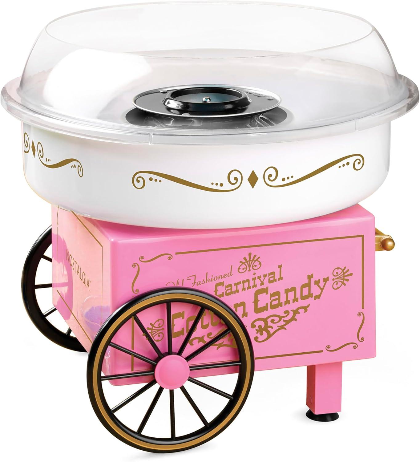 Nostalgia Nostalgia Retro Countertop Cotton Candy Machine, Includes 2 Reusable Cones & Scoop