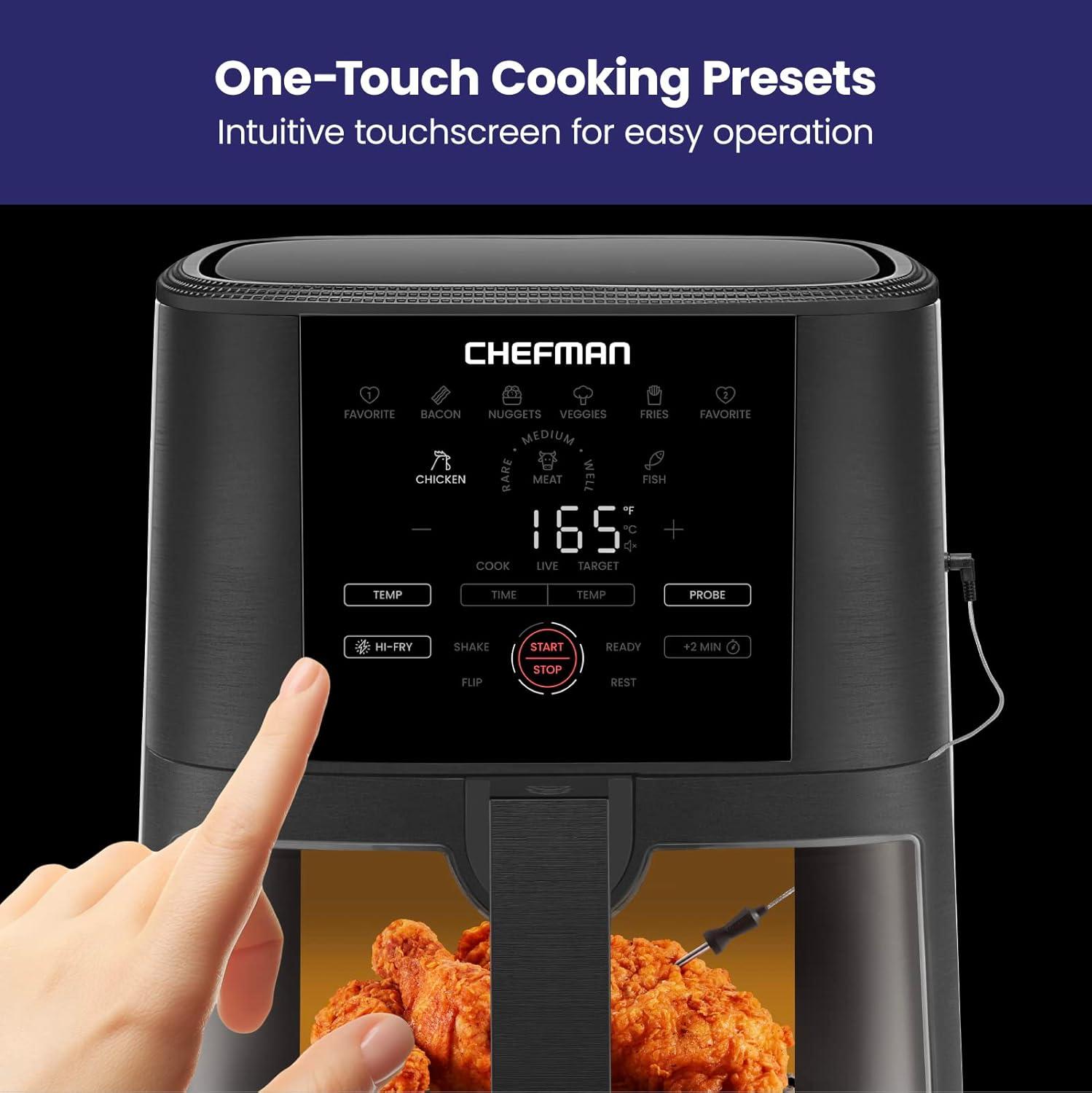 Chefman TurboTouch Easy View Air Fryer, Cook Oil-Free, Convenient Window, 5 Quarts