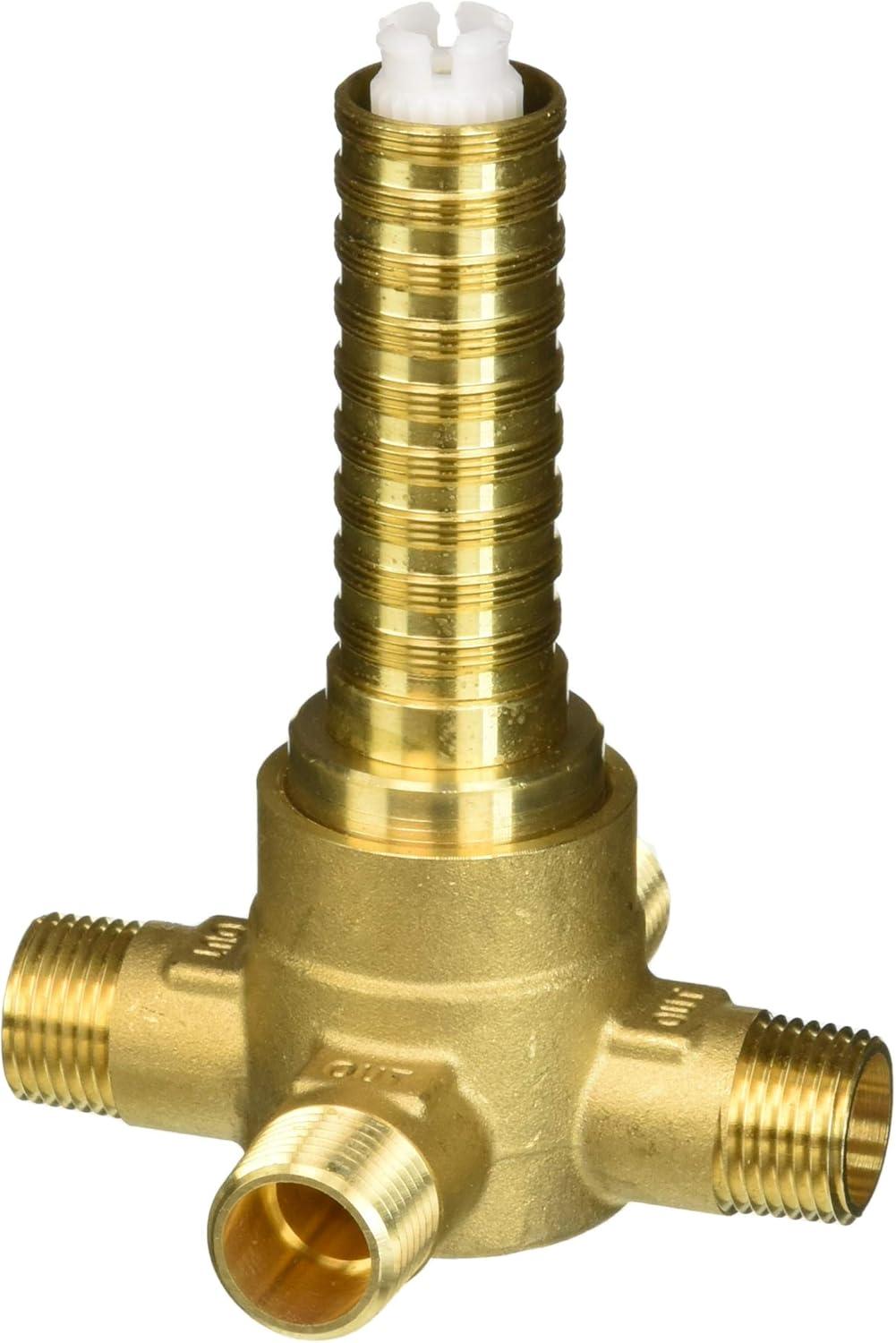 Universal Brass 4-Port 3-Way Diverter Rough Valve