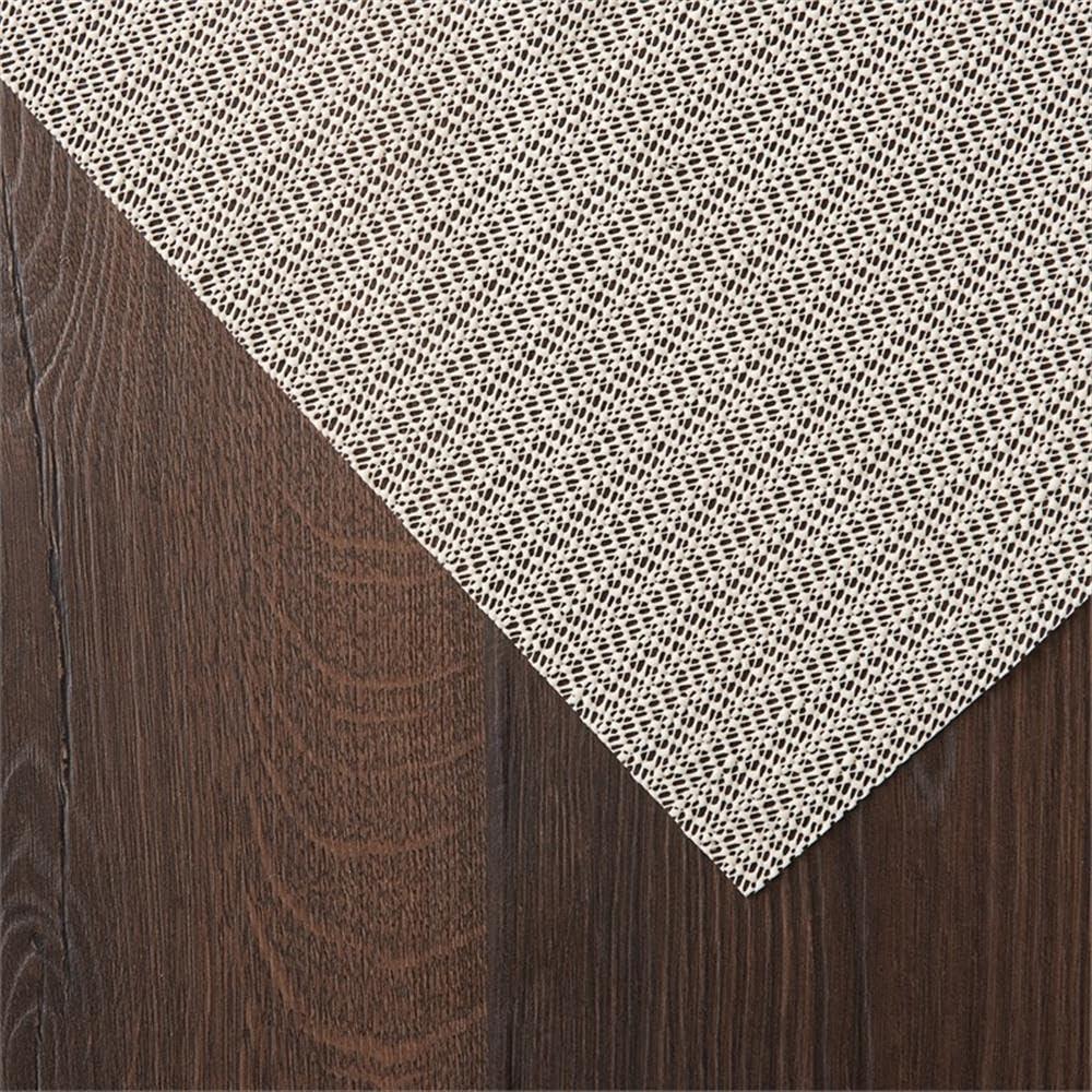 Ebern Designs Rectangle Shiftloc Solid Color Machine Made Polyester/Plastic/Acrylic Area Rug in Ivory
