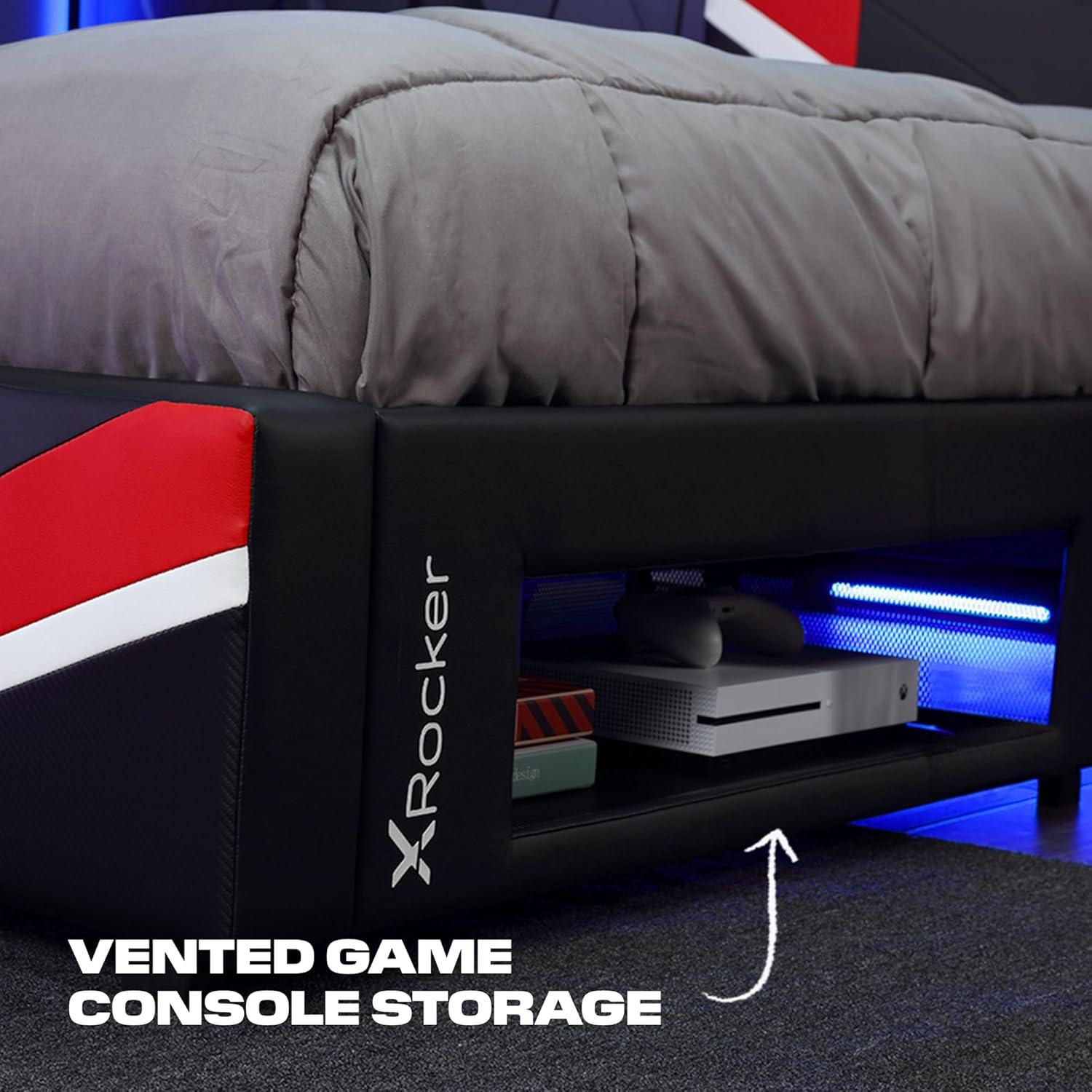 X Rocker Orion eSports Gaming Bed Frame with TV Mount, Child/Teen, Black/Red, Twin, 42.5" H