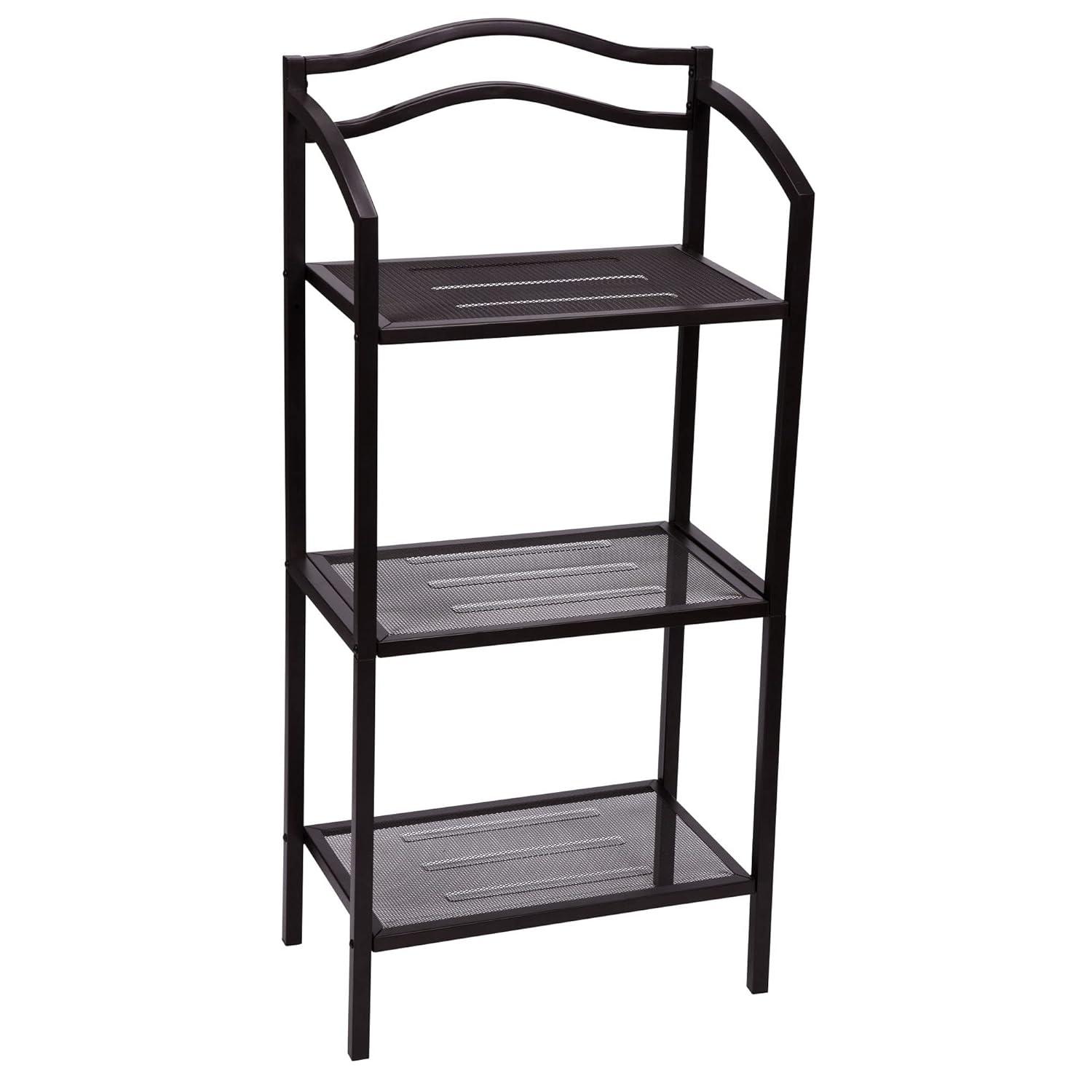 3-Tier Metal Bathroom Storage Shelf, White