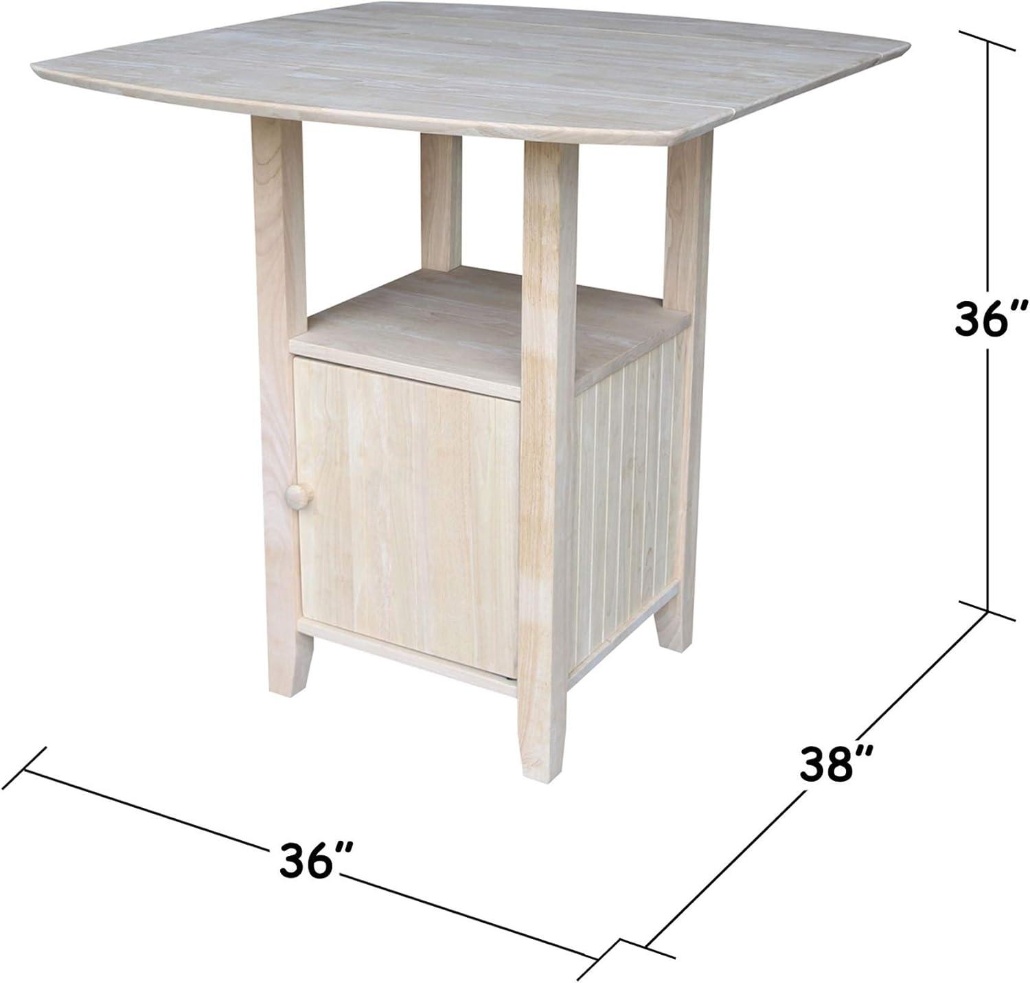 Elegant Solid Wood Extendable Counter Height Bistro Table