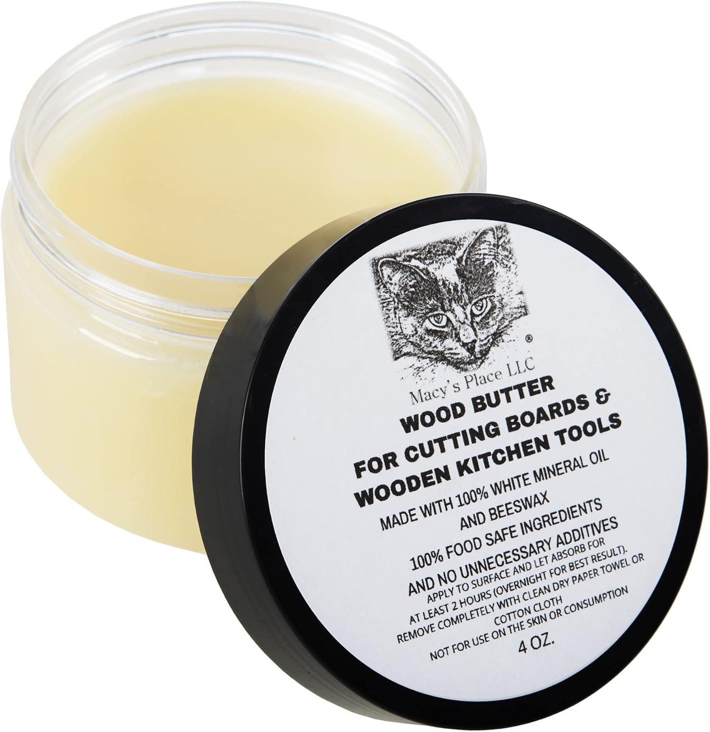 4 oz Food Safe Mineral Oil and Beeswax Wood Butter