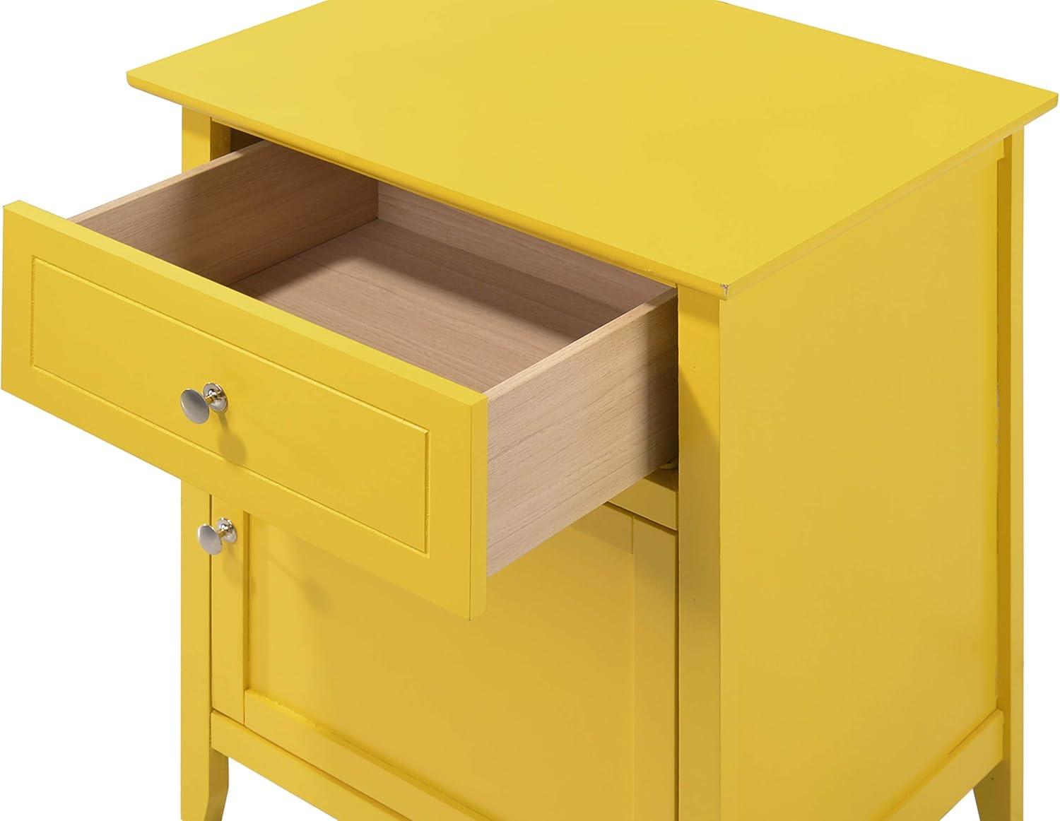 CoSoTower Modern Yellow Wood Veneer Nightstand with Storage