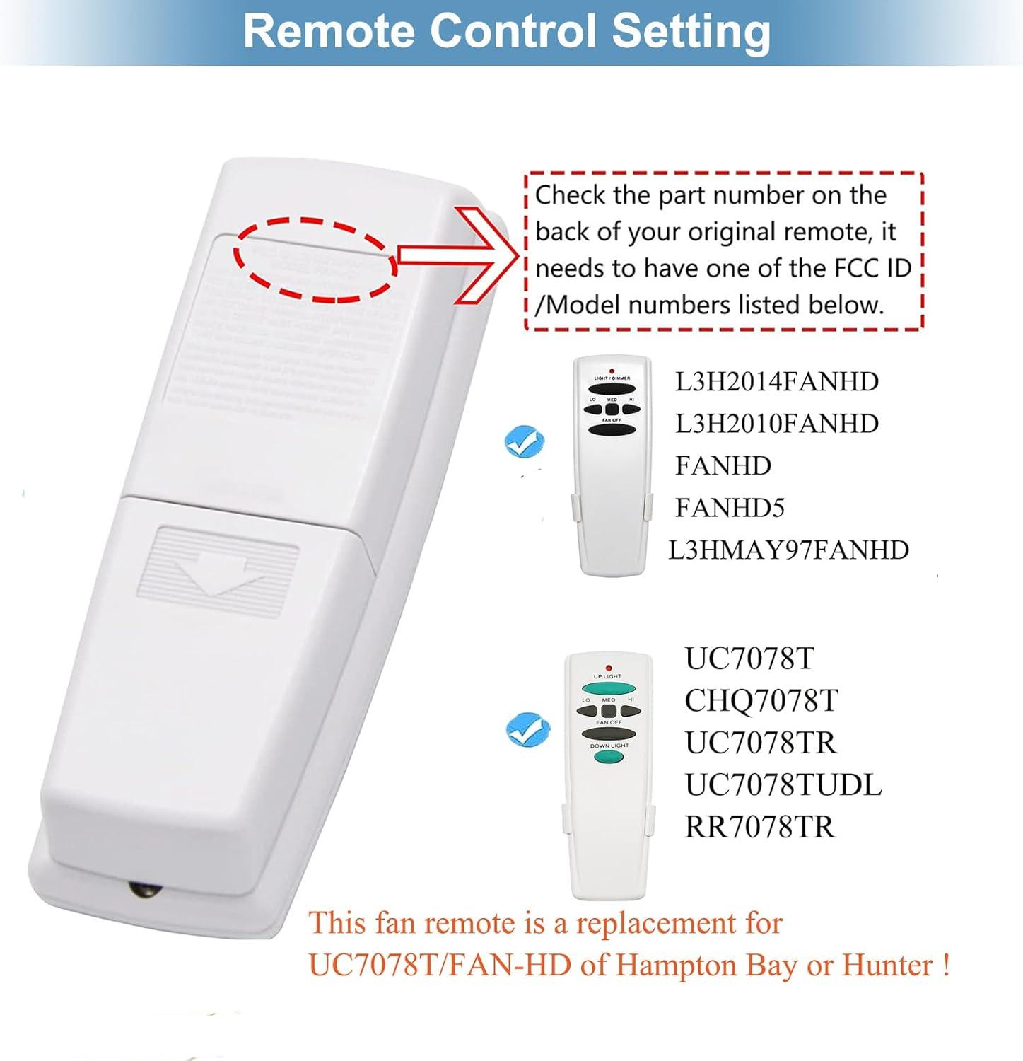 White Ceiling Fan Remote Control with Up/Down Light