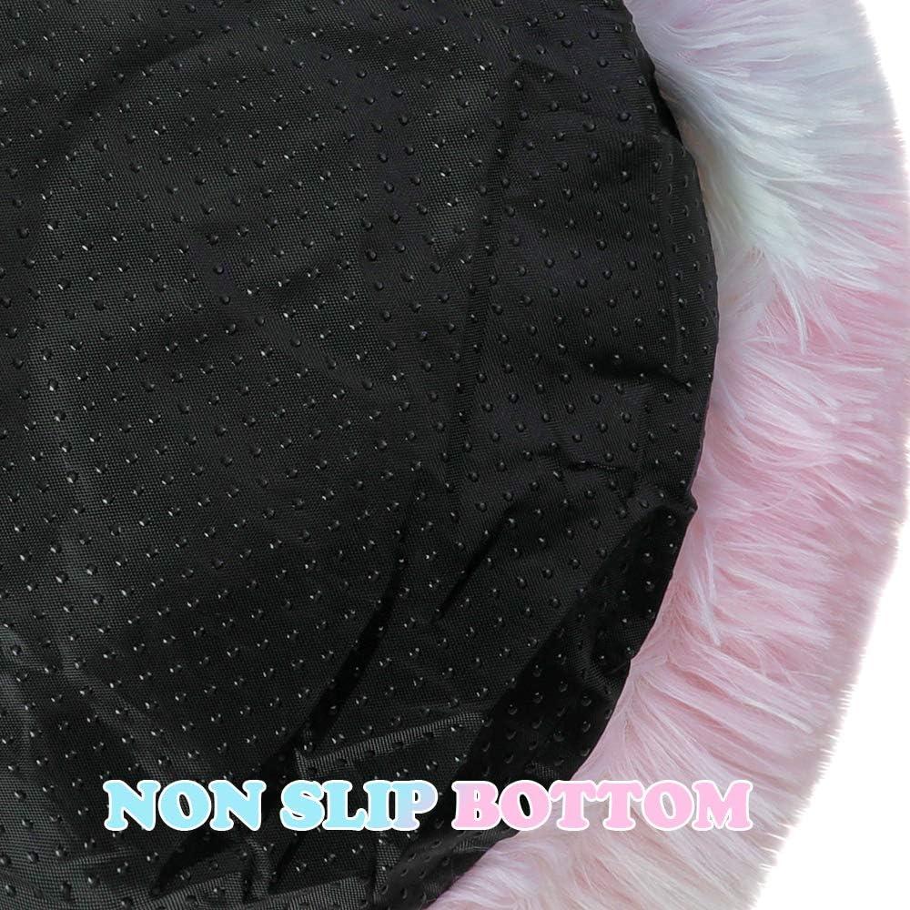 otoez Kitten Puppy Bed Extra Small XS Round Dog Cat Beds Anti Anxiety Plush Pet Calming Donut Bed with Non-Slip Waterproof Bottom, Washable (15.7", Rainbow)