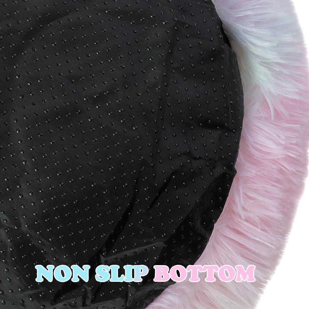 otoez Kitten Puppy Bed Extra Small XS Round Dog Cat Beds Anti Anxiety Plush Pet Calming Donut Bed with Non-Slip Waterproof Bottom, Washable (15.7", Rainbow)