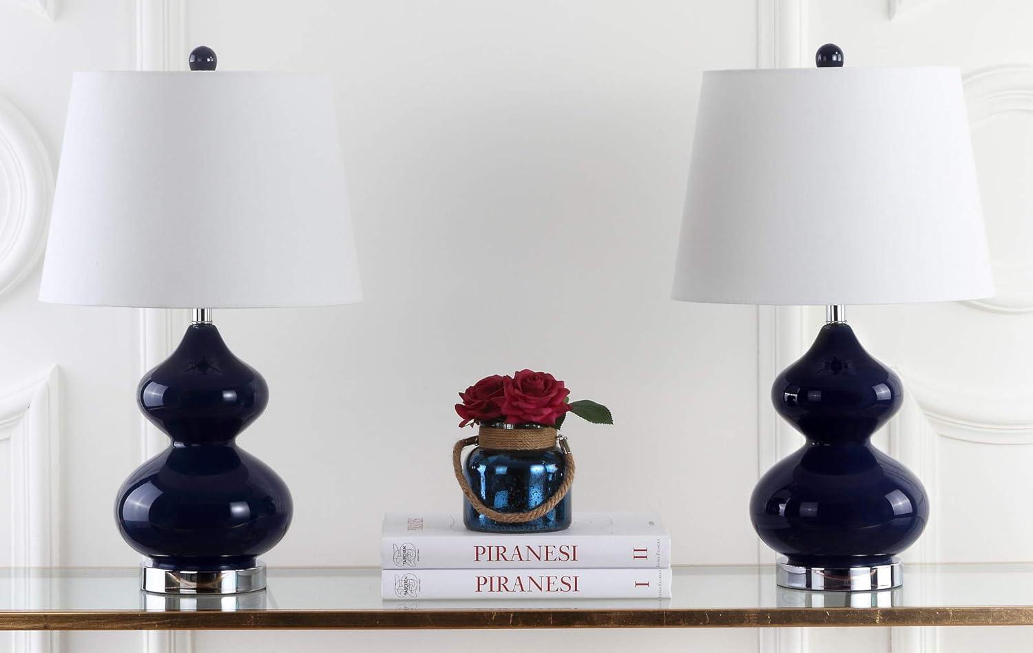 Eva Double Gourd Table Lamp (Set of 2) - 24 Inch Height - LIT4086 - Navy - Safavieh