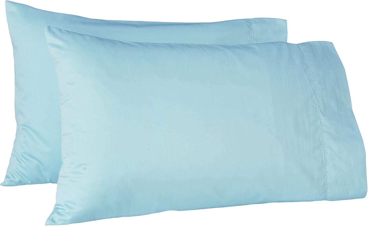 Sterling Blue 525 Thread Count Cotton Sateen Pillowcase Set