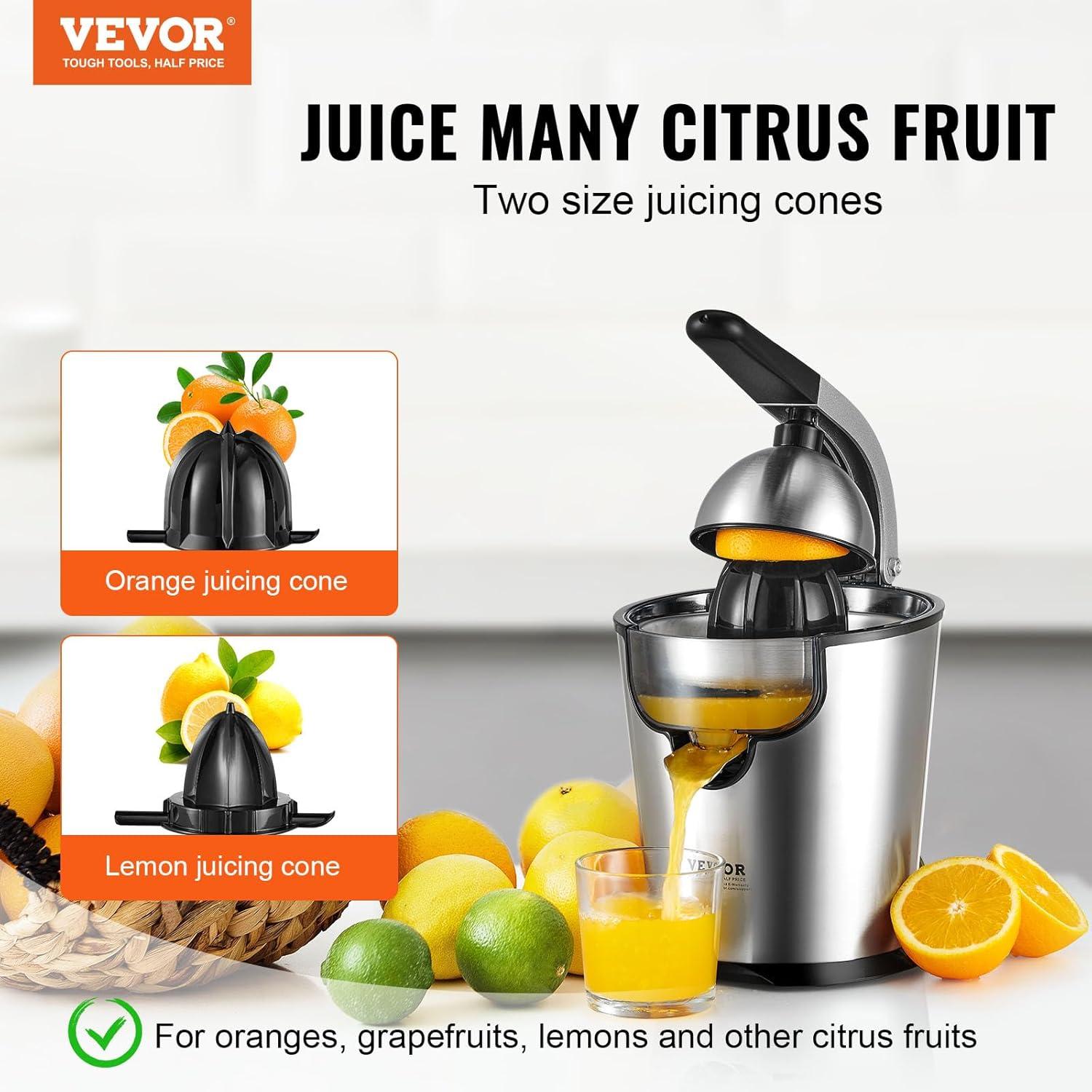 Stainless Steel Electric Citrus Juicer with Soft Grip Handle