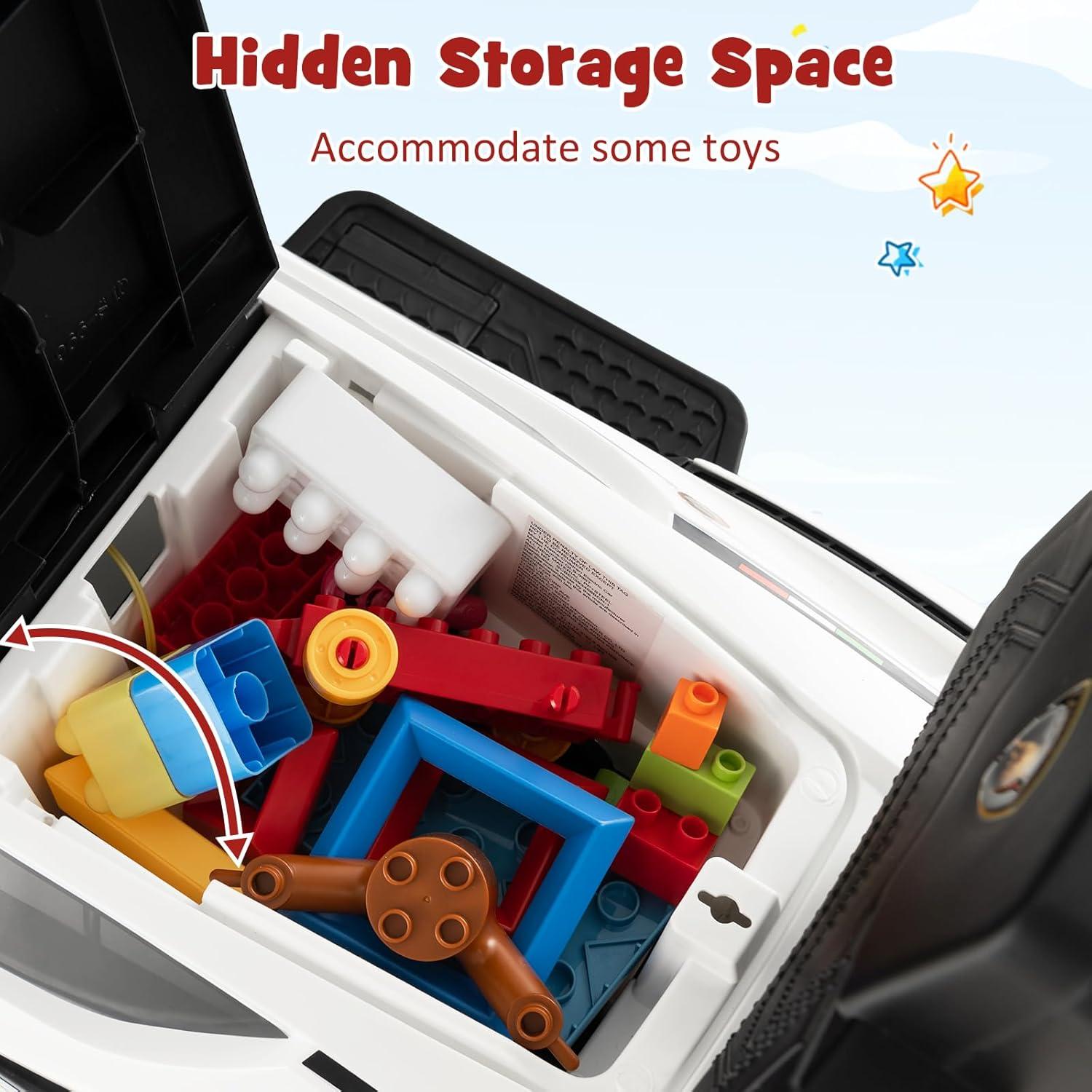 OLAKIDS 3 In 1 Ride on Push Car, Licensed Lamborghini Stroller Sliding Walking Car with Push Handle, Music, USB, Headlight, Under Seat Storage, Kids Foot-to-Floor Toy for 18-60 Months