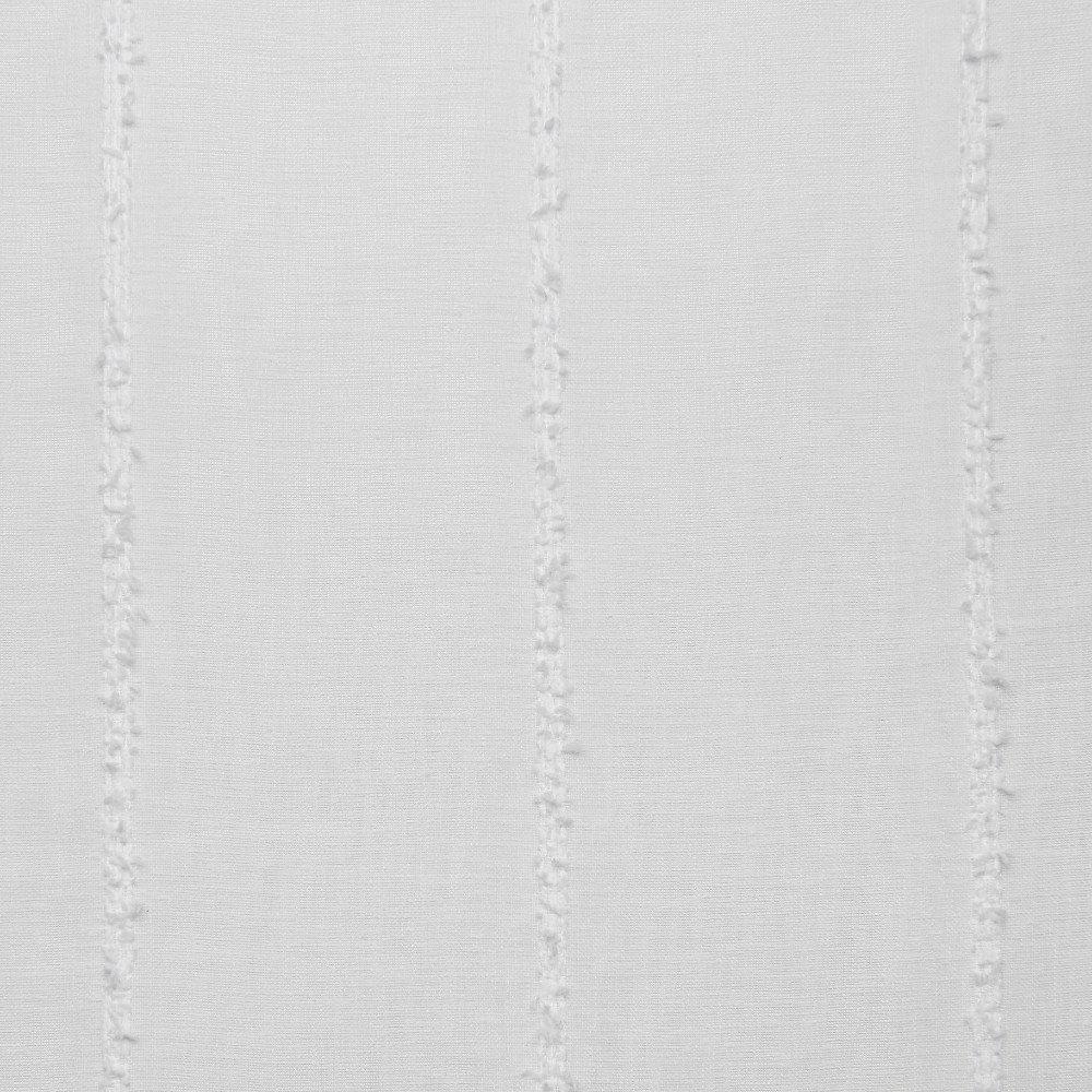Set of 2 84"x54" Santos Embellished Stripe Textured Linen Sheer Rod Pocket Window Curtain Panel White - Exclusive Home