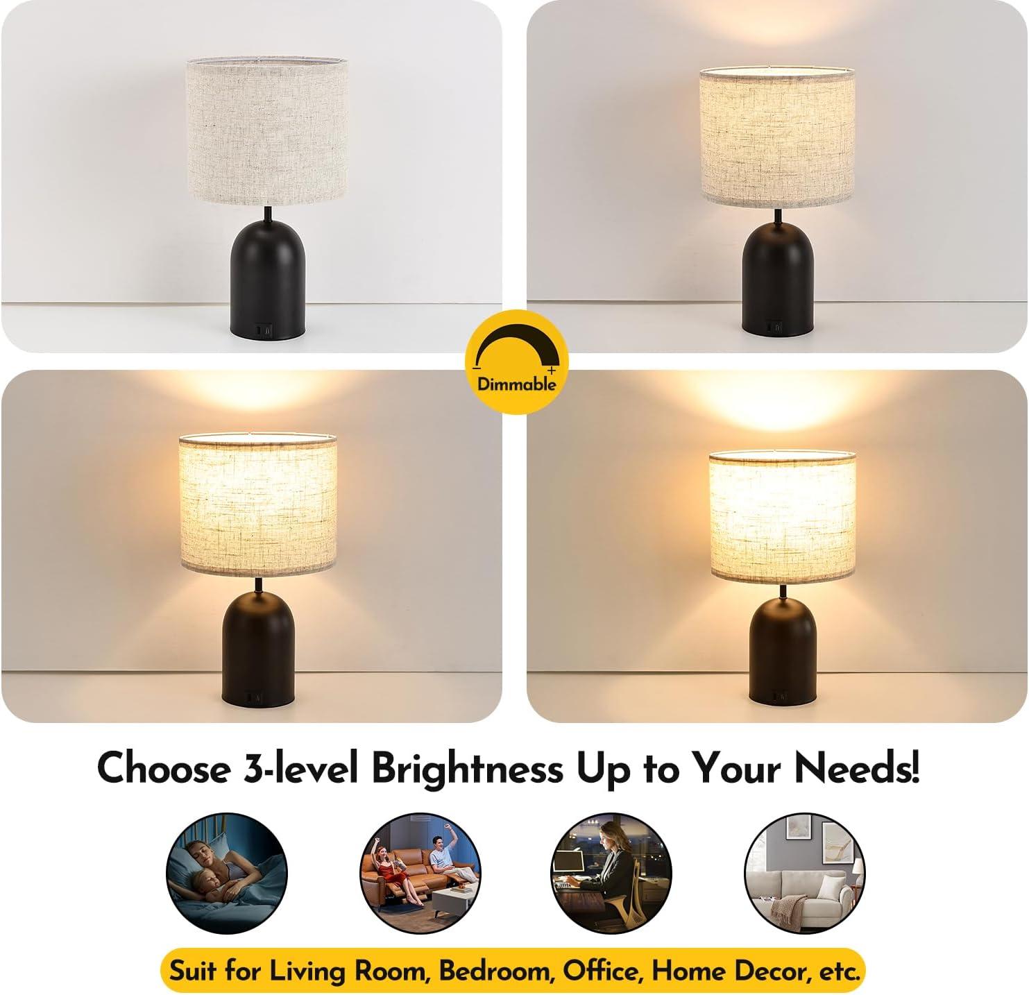 Latitude Run® Touch Control Table Lamps Set Of 2 Dimmable Lamps For Nightstand Bedside Bedroom | Wayfair