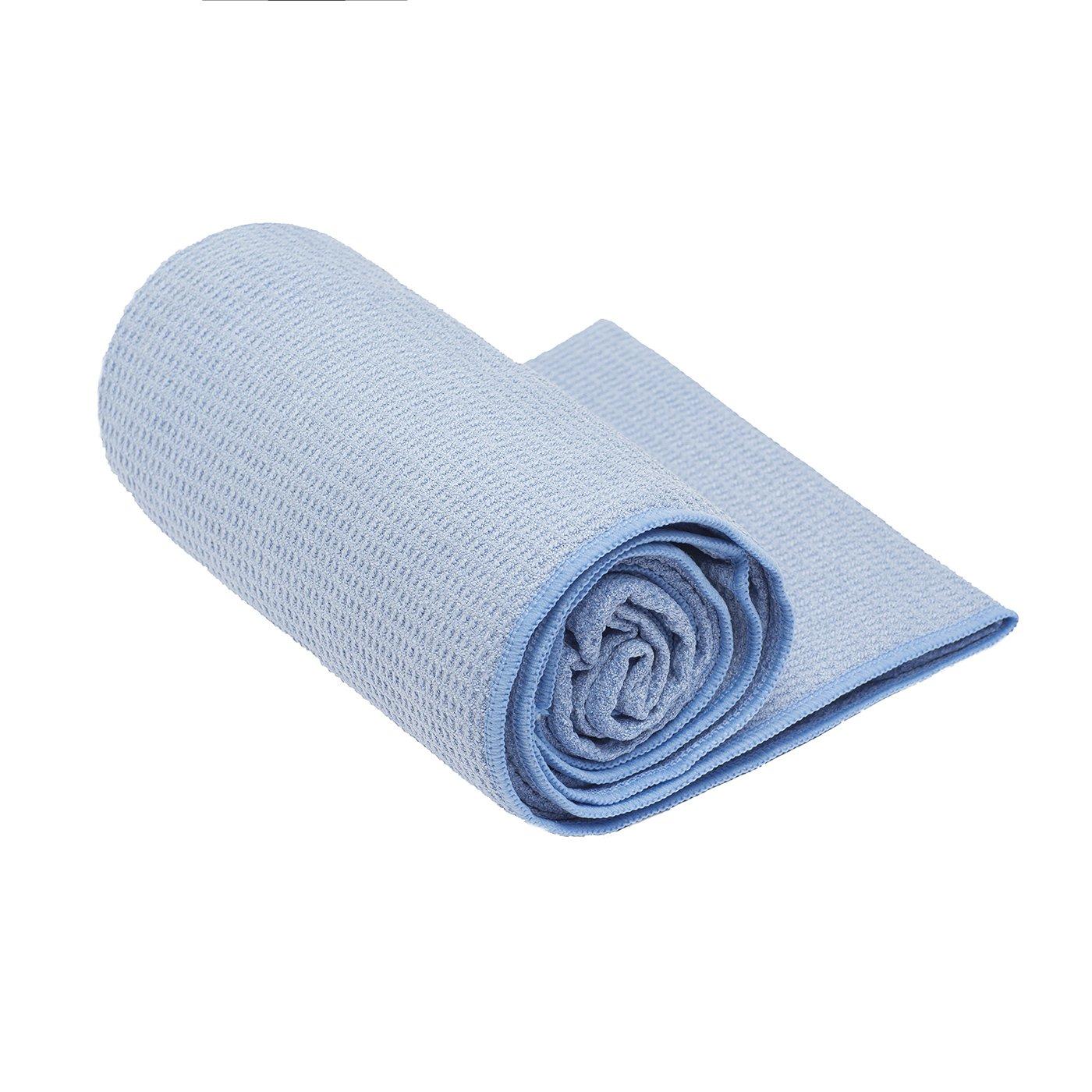 Shandali Hot Yoga Towel - Mat-Sized, Microfiber, Super Absorbent, Anti-Slip, Injury Free, 24" x 72" - Best Bikram Yoga Towel - Exercise, Fitness, Pilates Gear
