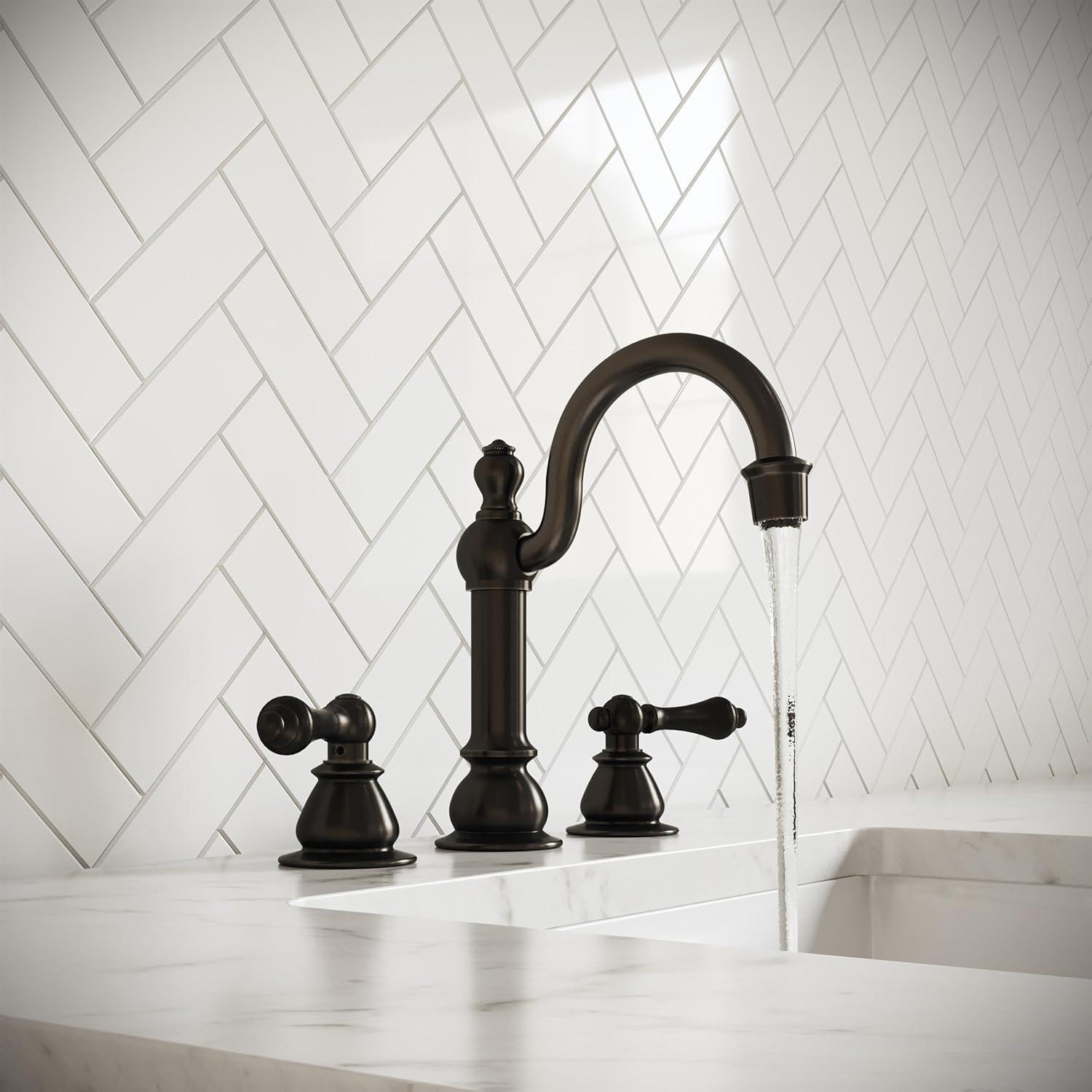 Vintage Widespread 2-handle Bathroom Faucet with Drain Assembly