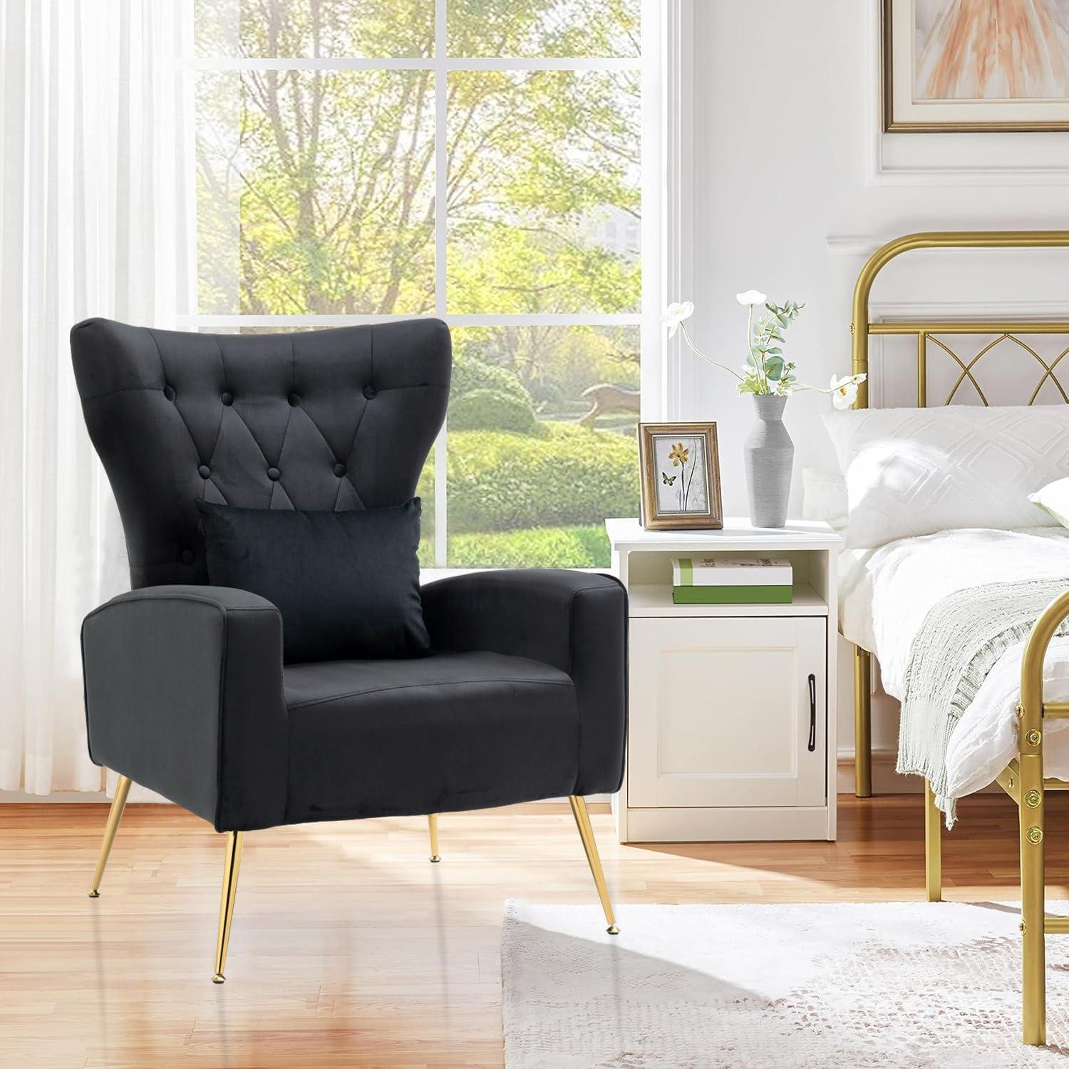 Mercer41 Upholstered Velvet Armchair (Set of 2)