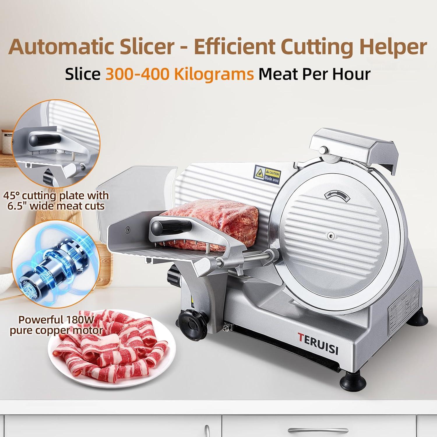 Fashionwu Fashionwu  Commercial Electric Meat Slicer 10" Food Cutter 240W Frozen Deli Slicer Machine